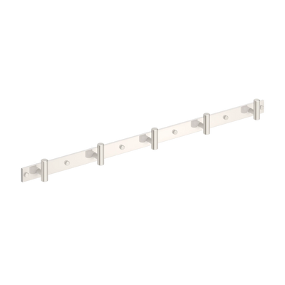Armac Martin MIX Straight Knurled Wall Hook Rack in 684mm (5 hooks) / Polished Nickel Plate