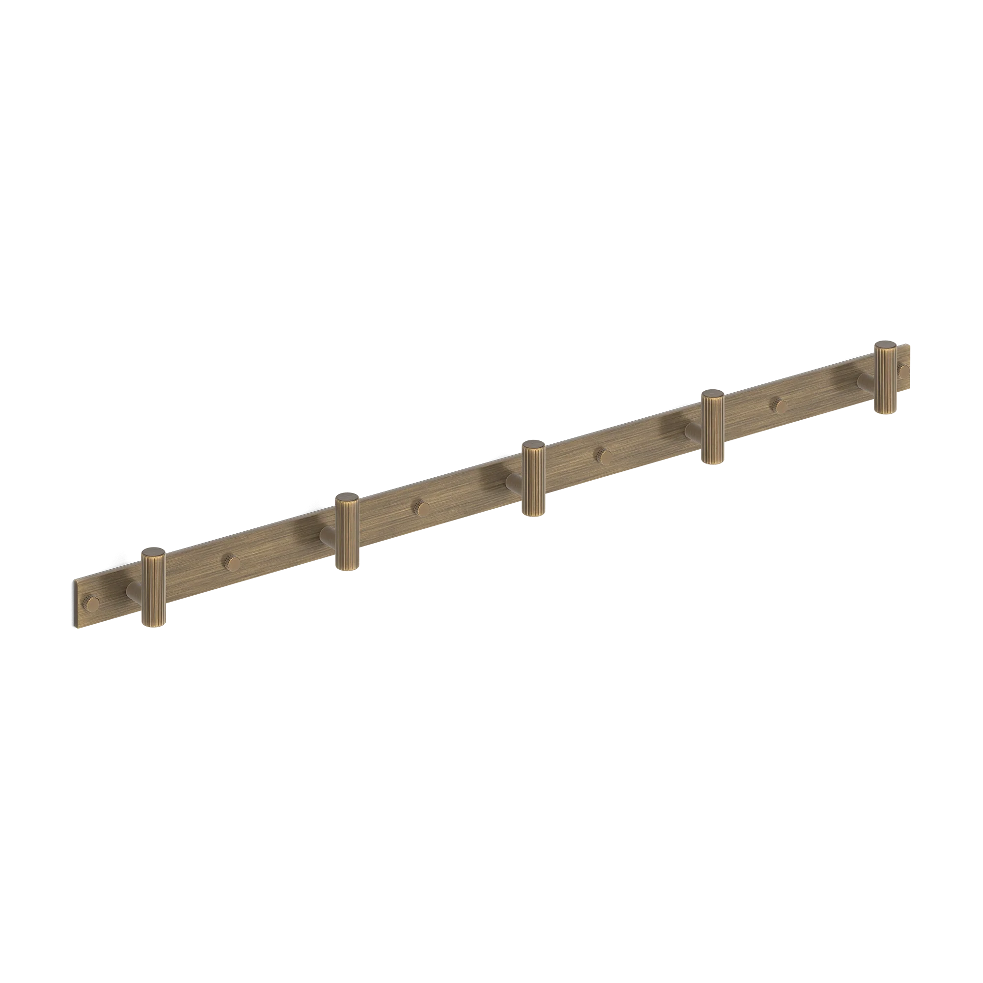 Armac Martin MIX Straight Knurled Wall Hook Rack in 684mm (5 hooks) / Satin Antique Satin Lacquered