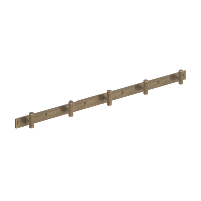 Armac Martin MIX Straight Knurled Wall Hook Rack in 684mm (5 hooks) / Satin Antique Satin Lacquered