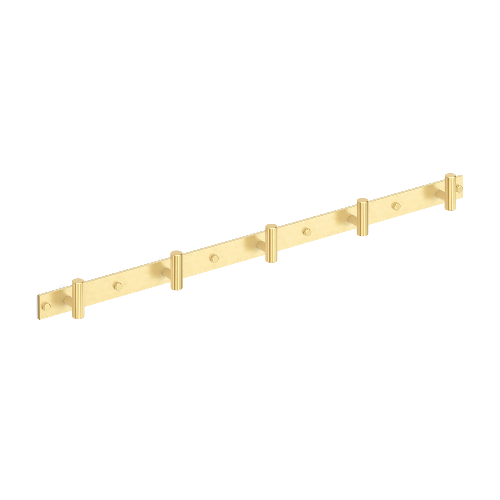 Armac Martin MIX Straight Knurled Wall Hook Rack in 684mm (5 hooks) / Satin Brass Satin Lacquered