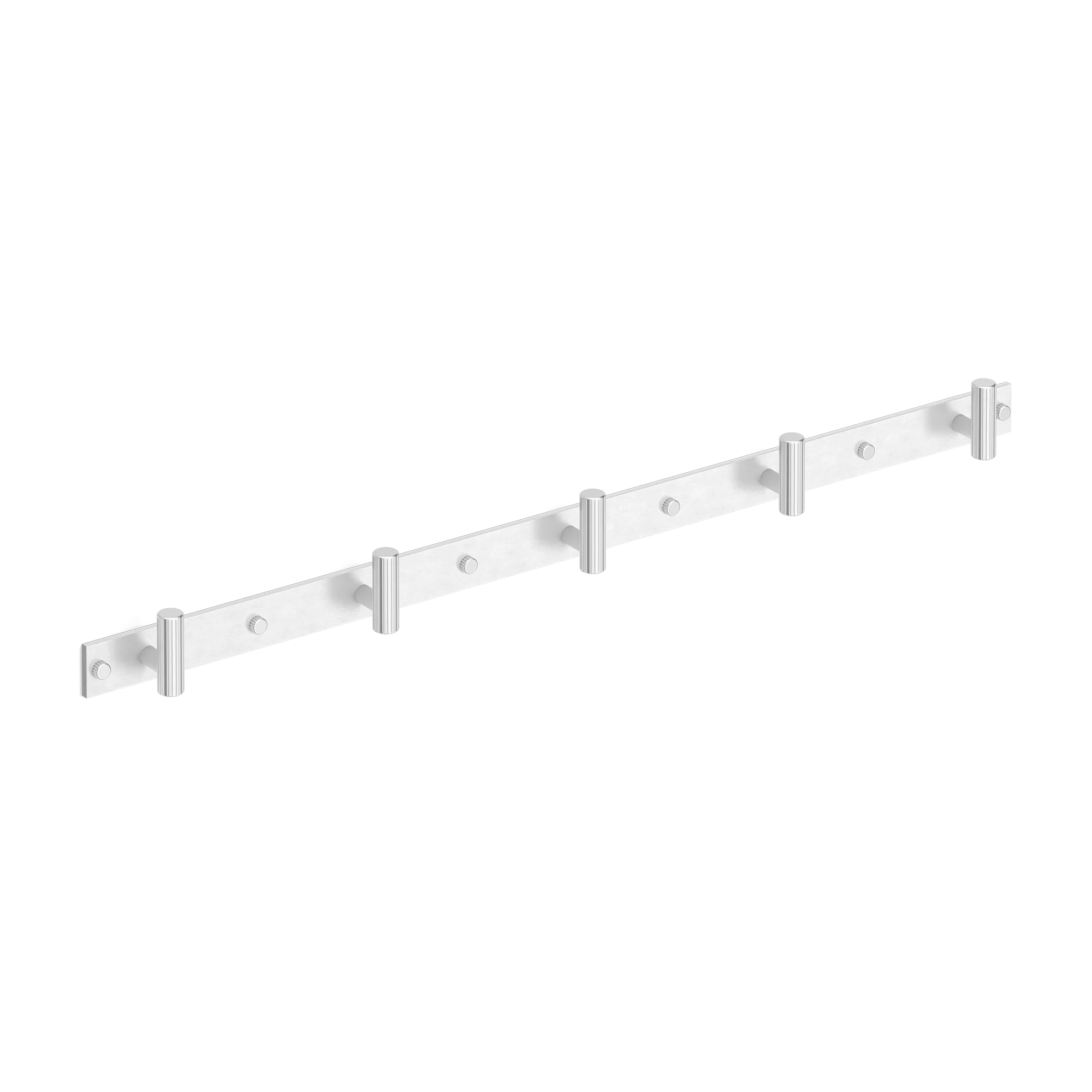 Armac Martin MIX Straight Knurled Wall Hook Rack in 684mm (5 hooks) / Satin Chrome Plate