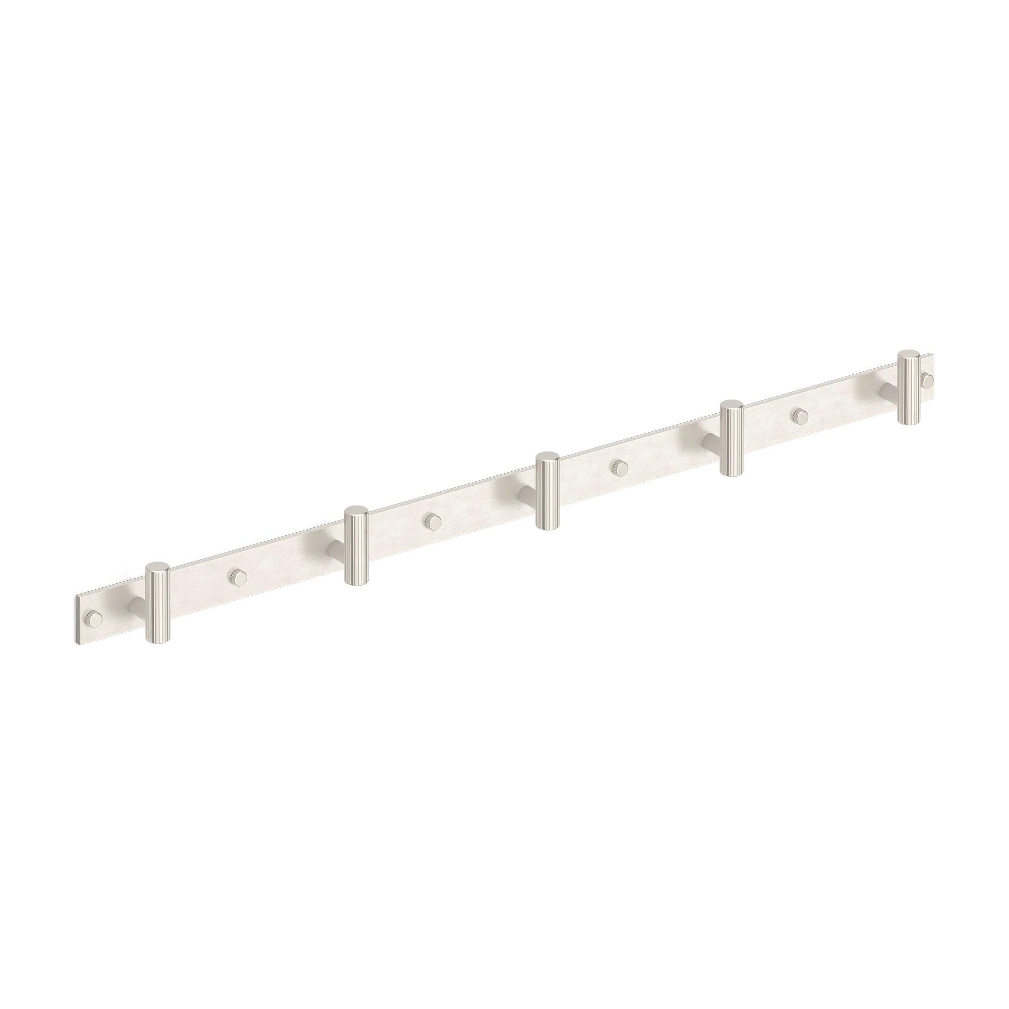 Armac Martin MIX Straight Knurled Wall Hook Rack in 684mm (5 hooks) / Satin Nickel Plate