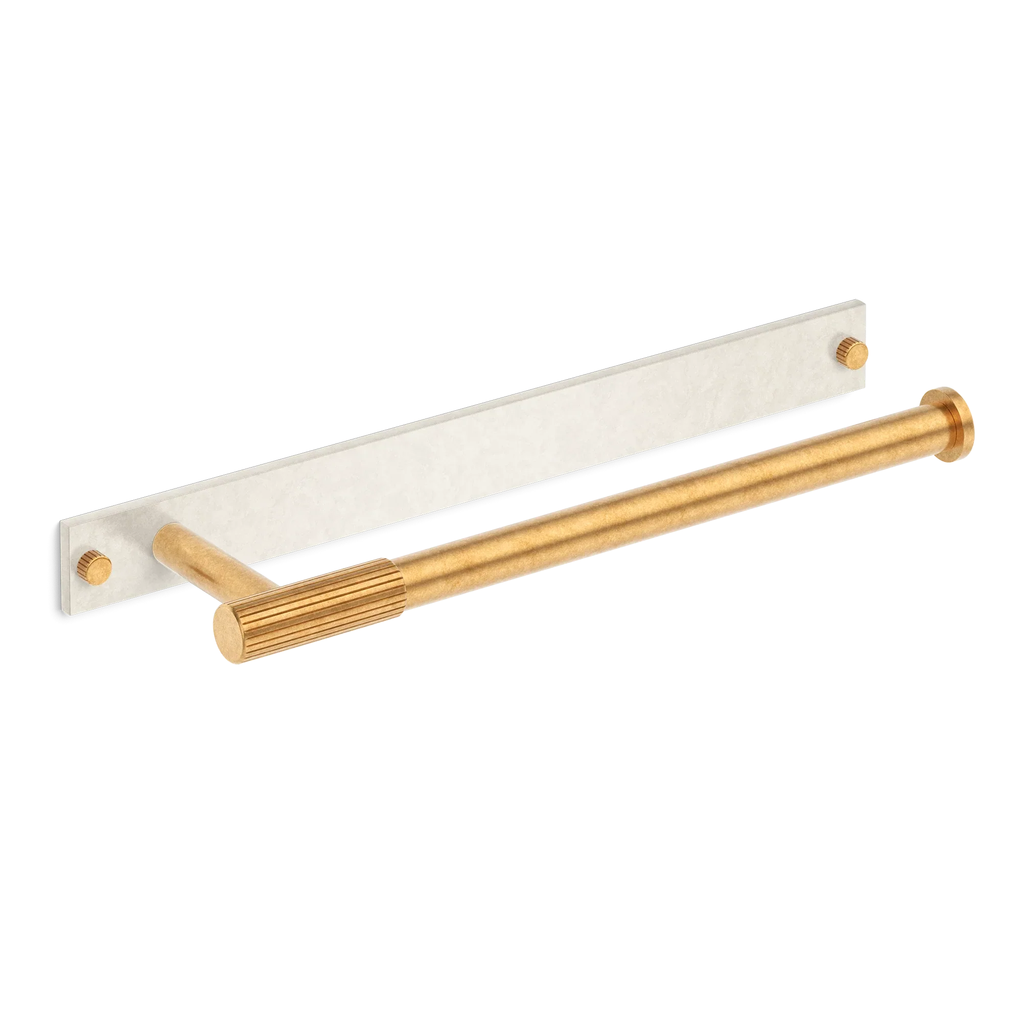 Armac Martin MIX Straight Knurled Hand Towel Rail & Backplate - Mixed Finish in 250mm