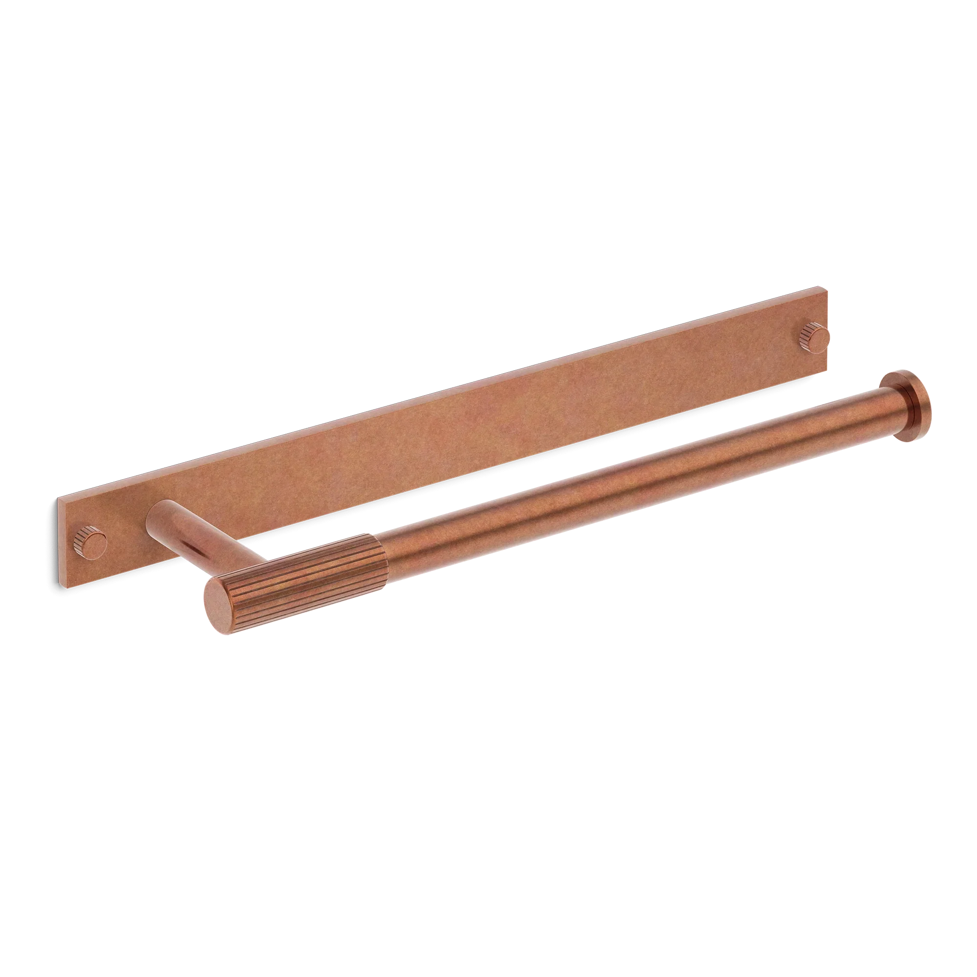 Armac Martin MIX Straight Knurled Hand Towel Rail & Backplate in 250mm / Aged Copper