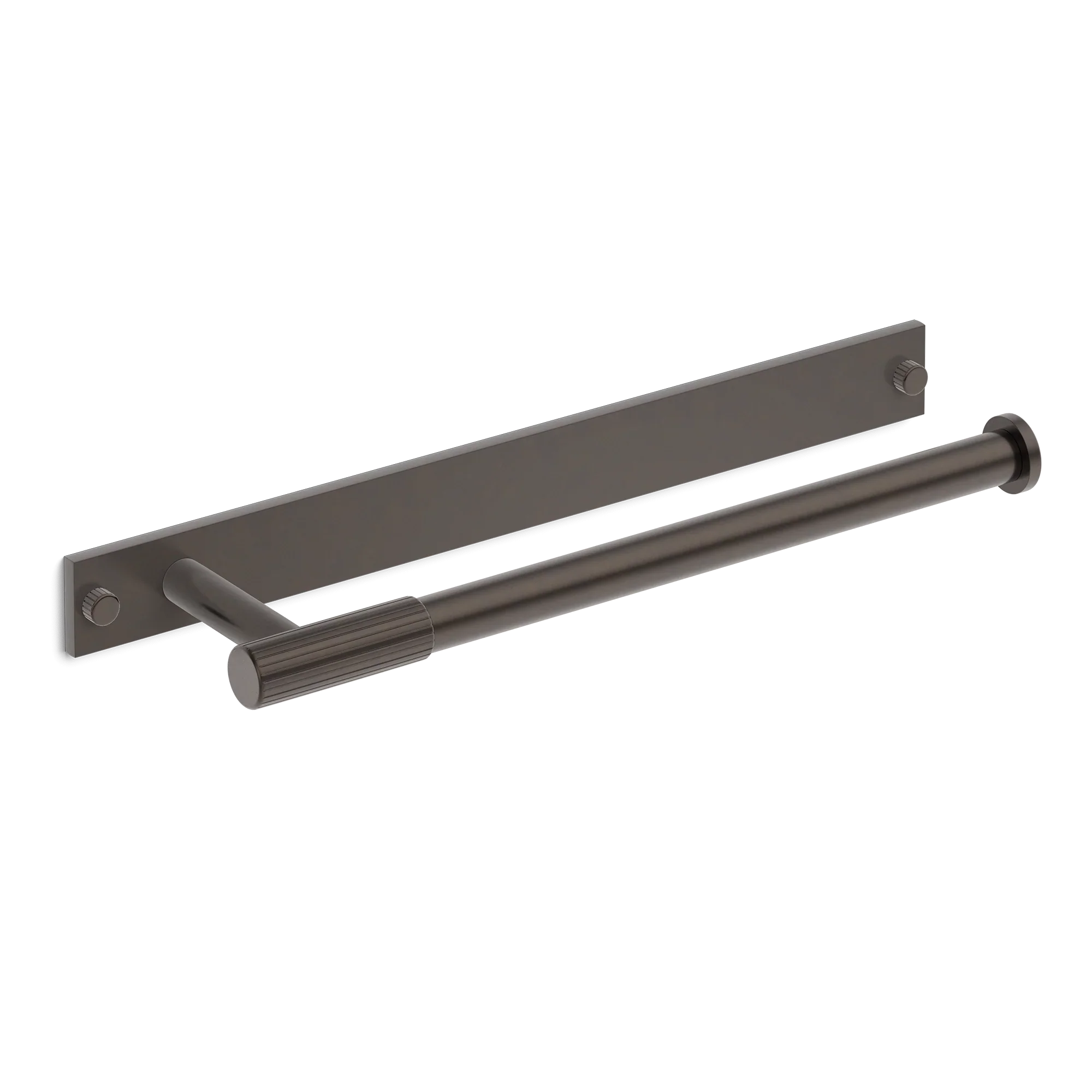 Armac Martin MIX Straight Knurled Hand Towel Rail & Backplate in 250mm / Dark Bronze