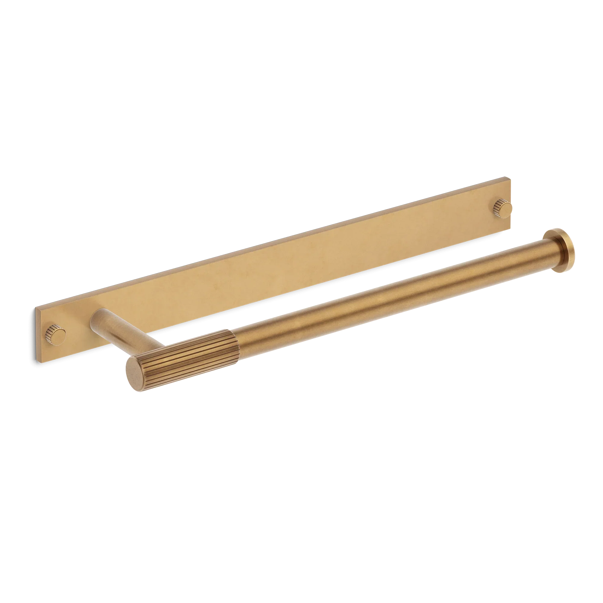 Armac Martin MIX Straight Knurled Hand Towel Rail & Backplate in 250mm / Fine English Antique