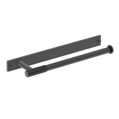 Armac Martin MIX Straight Knurled Hand Towel Rail & Backplate in 250mm / Matt Black Lacquered