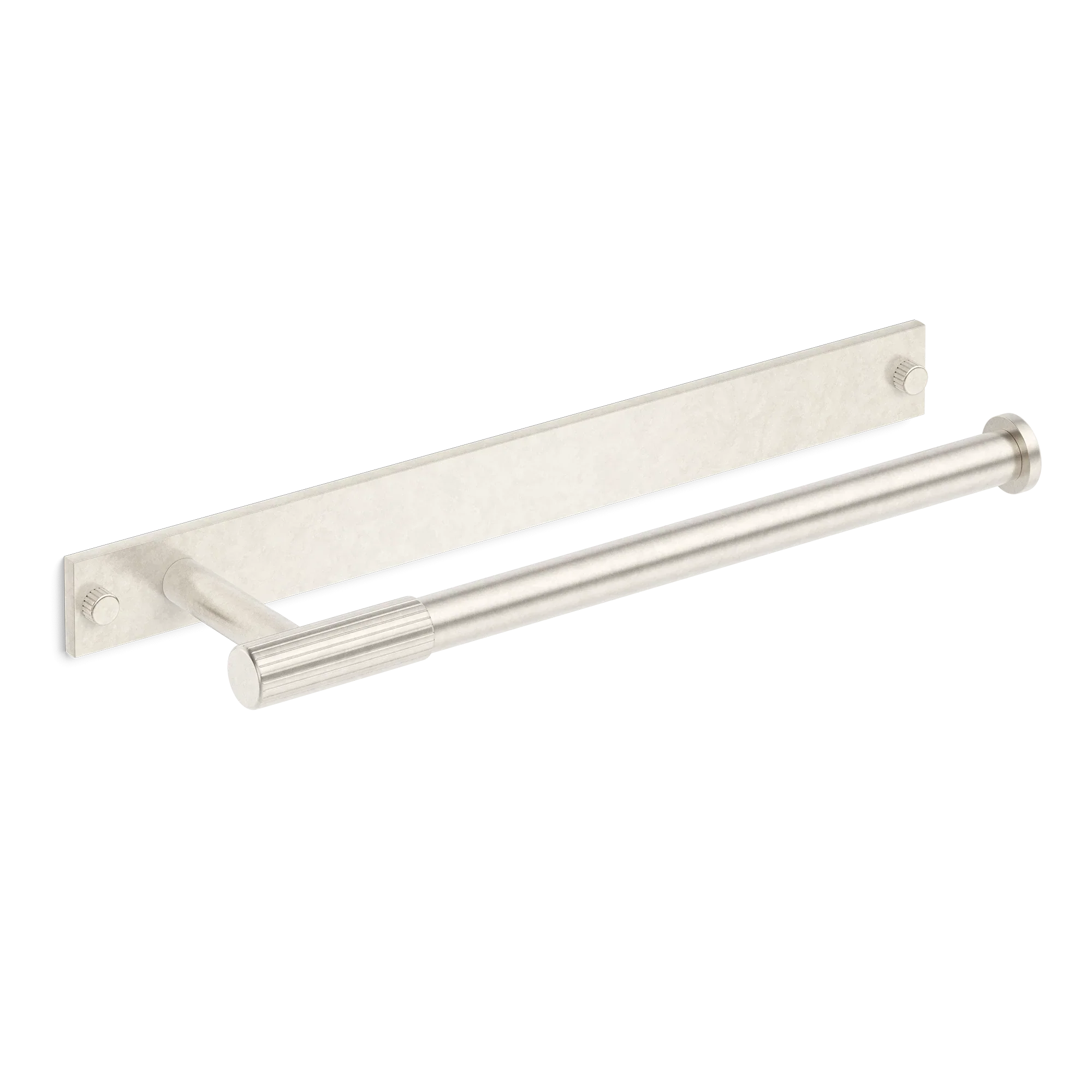 Armac Martin MIX Straight Knurled Hand Towel Rail & Backplate in 250mm / Barrelled Nickel Plate