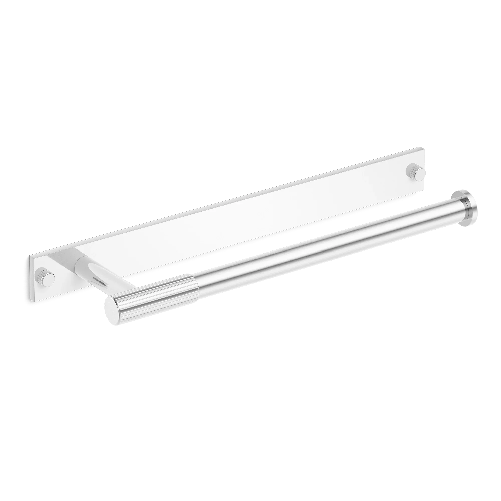 Armac Martin MIX Straight Knurled Hand Towel Rail & Backplate in 250mm / Polished Chrome Plate