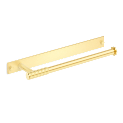 Armac Martin MIX Straight Knurled Hand Towel Rail & Backplate in 250mm / Satin Brass Lacquered