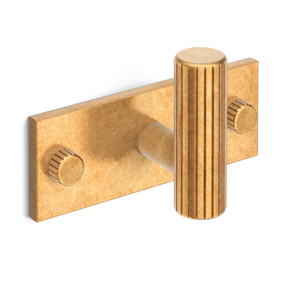 Armac Martin MIX Straight Knurled Single Horizontal Wall Hook in 84mm / Burnished Brass
