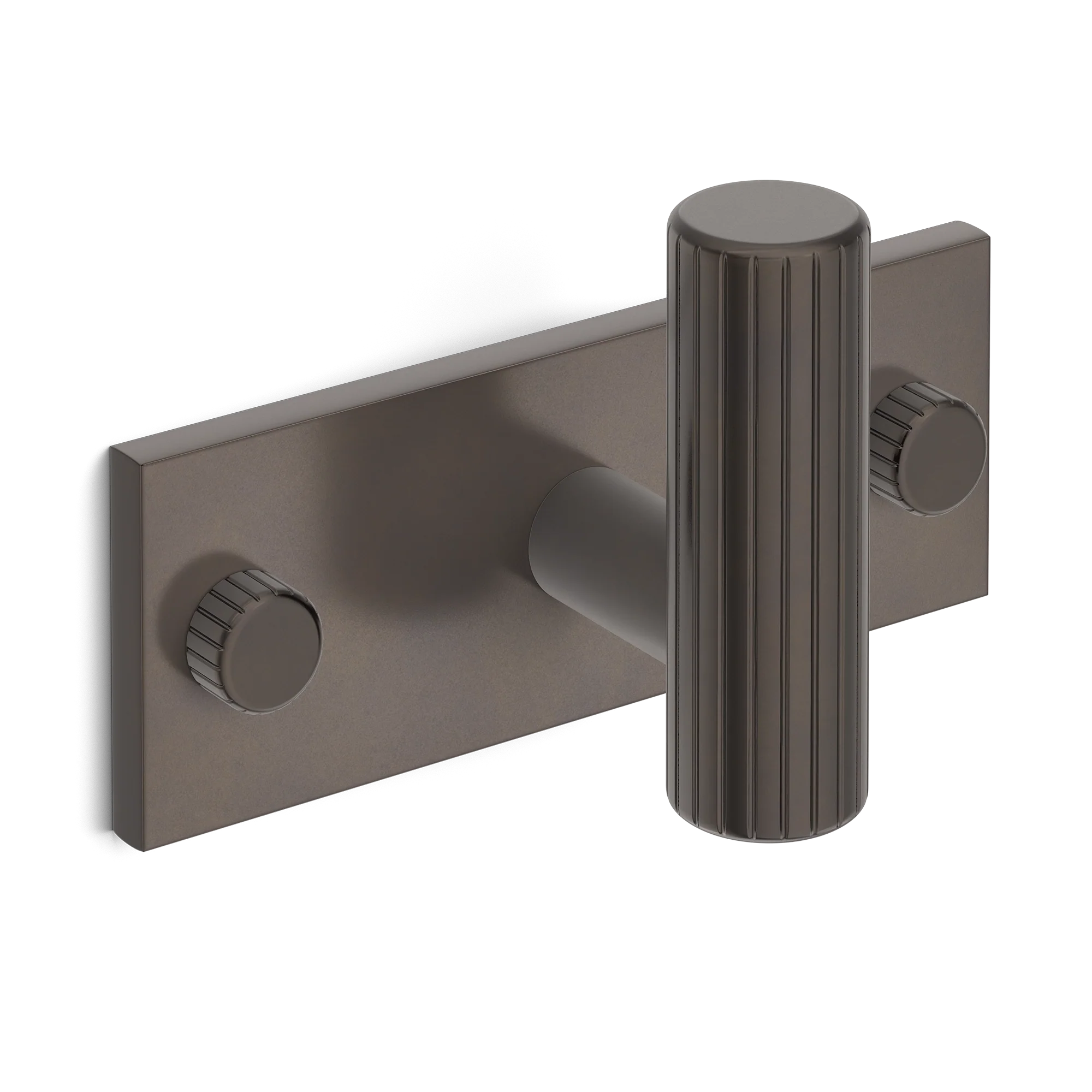 Armac Martin MIX Straight Knurled Single Horizontal Wall Hook in 84mm / Dark Bronze
