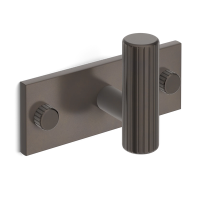 Armac Martin MIX Straight Knurled Single Horizontal Wall Hook in 84mm / Dark Bronze