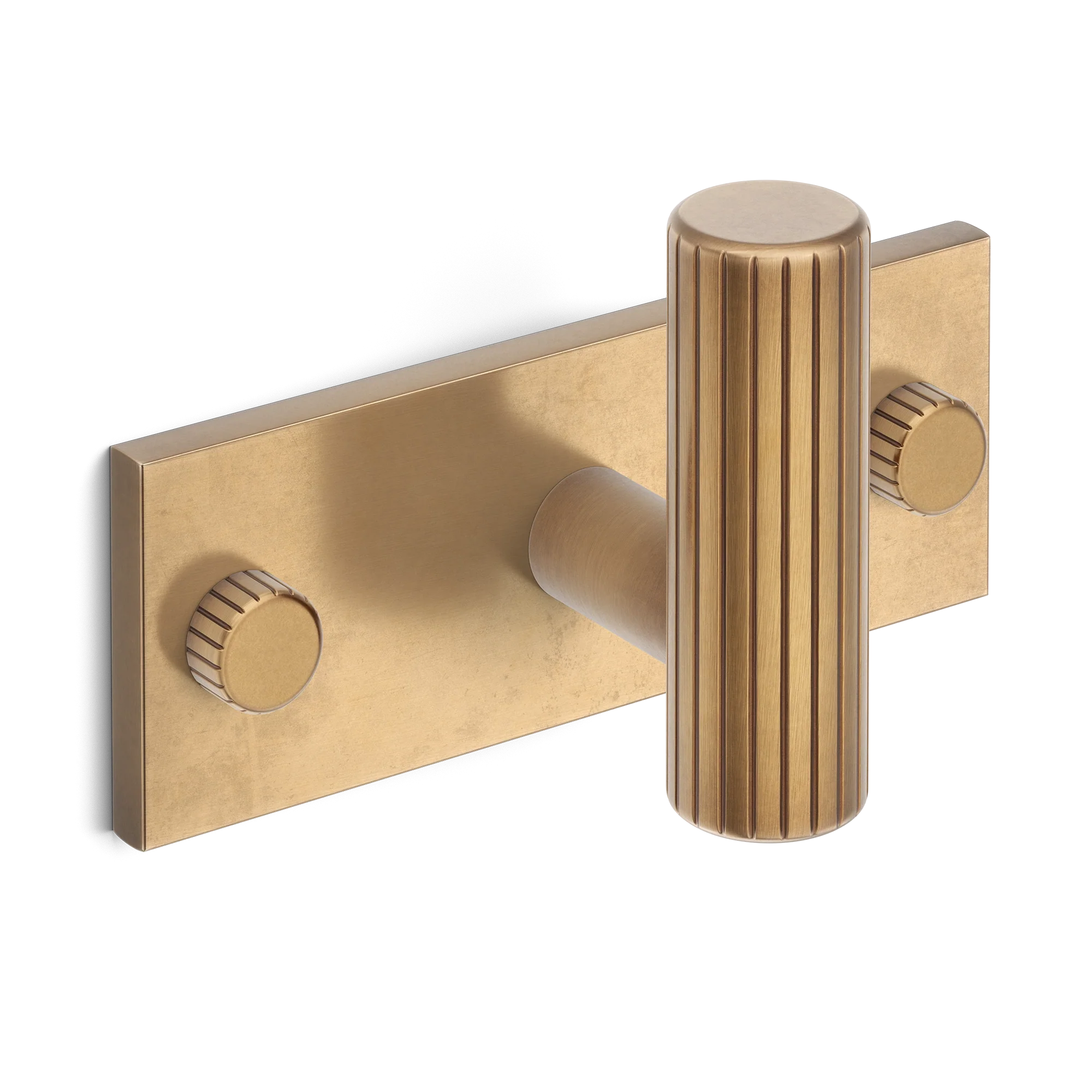 Armac Martin MIX Straight Knurled Single Horizontal Wall Hook in 84mm / Fine English Antique