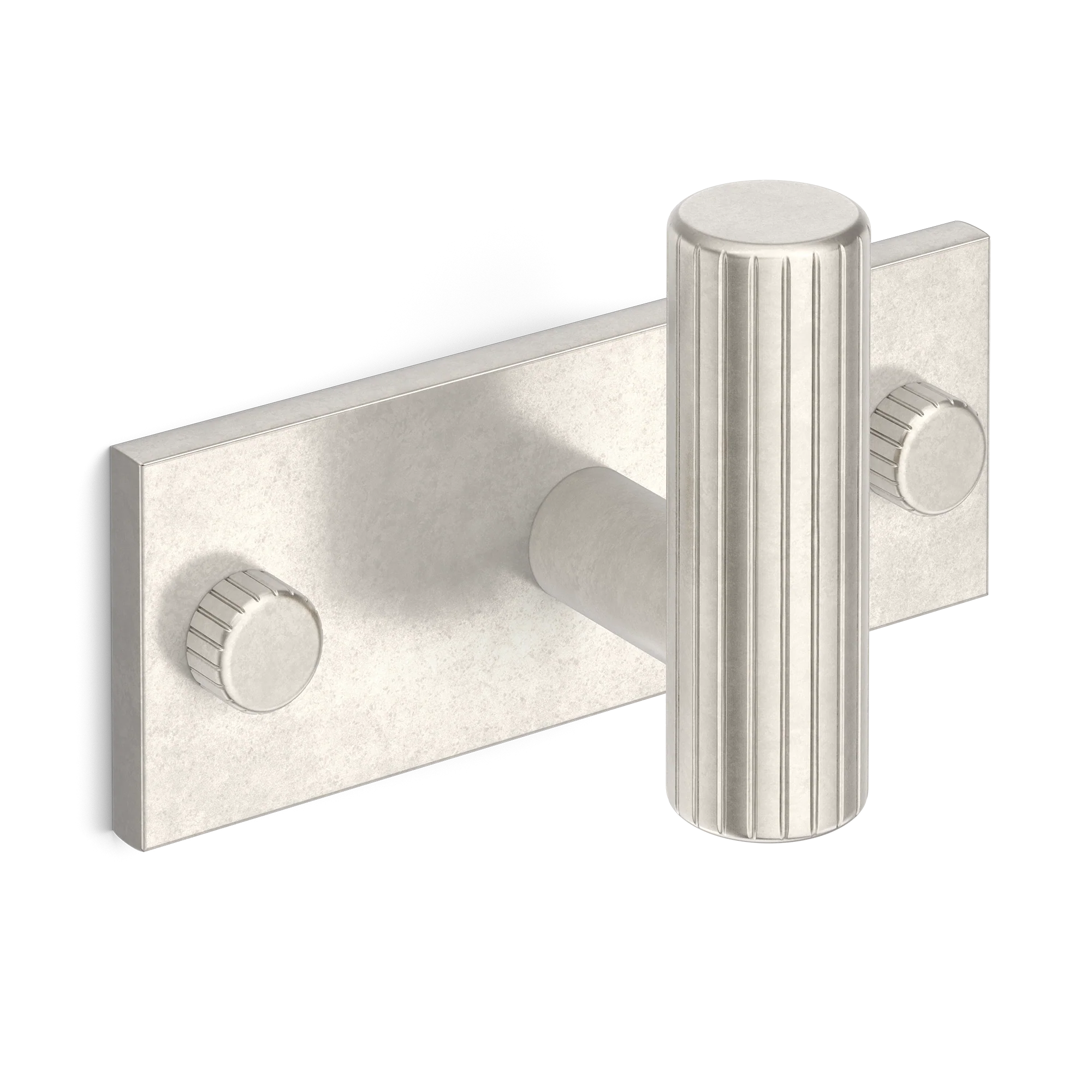 Armac Martin MIX Straight Knurled Single Horizontal Wall Hook in 84mm / Barrelled Nickel Plate