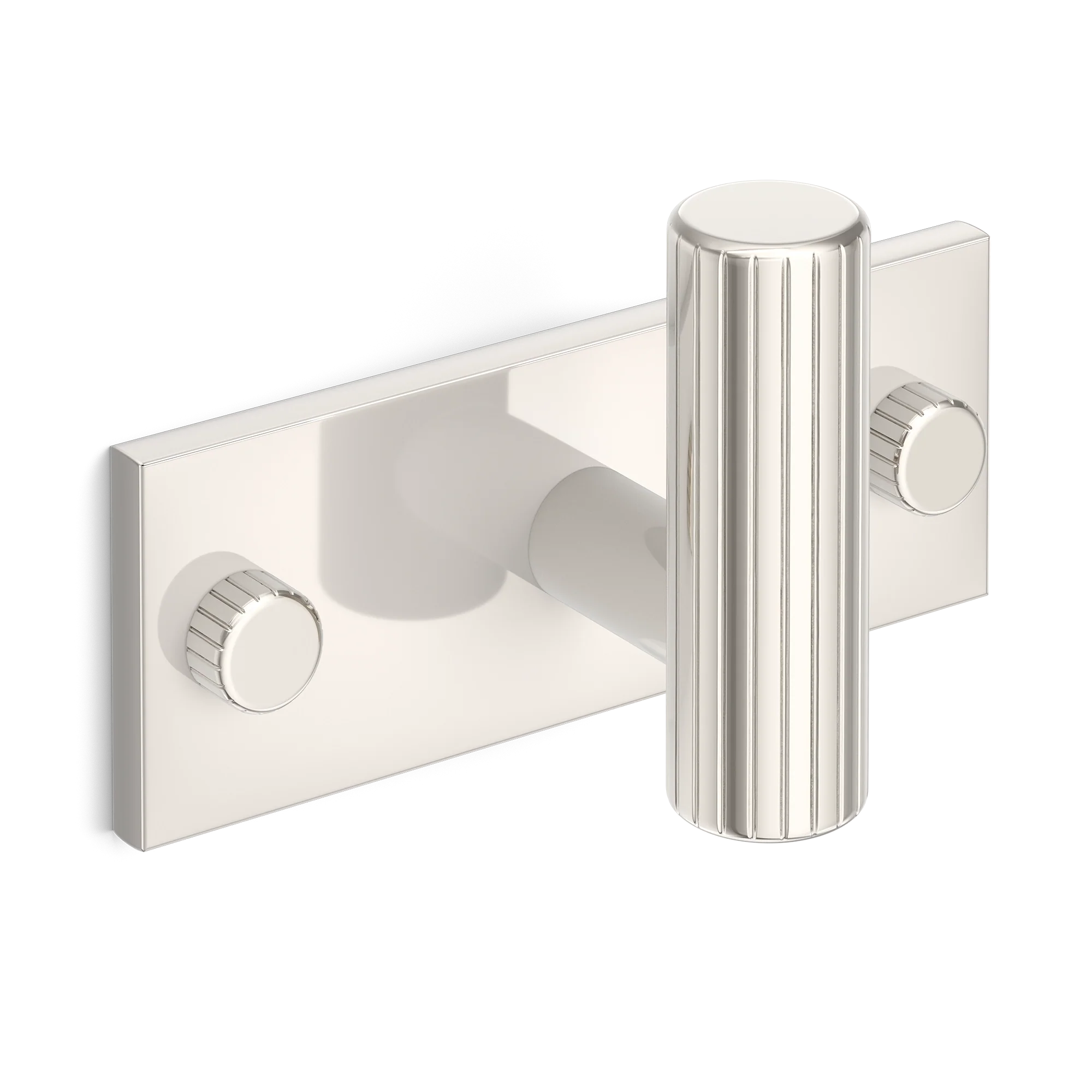 Armac Martin MIX Straight Knurled Single Horizontal Wall Hook in 84mm / Polished Nickel Plate