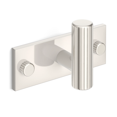 Armac Martin MIX Straight Knurled Single Horizontal Wall Hook in 84mm / Polished Nickel Plate