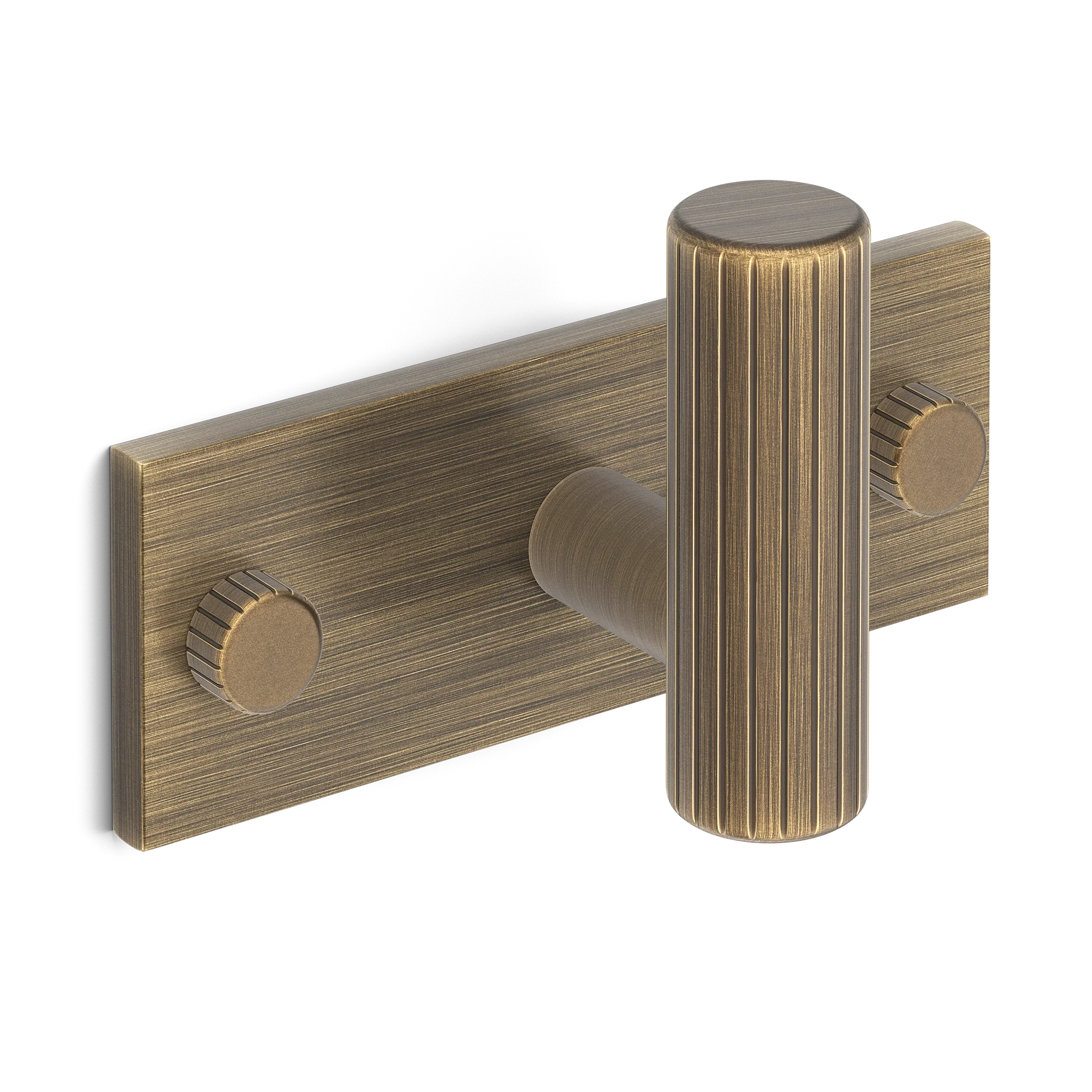 Armac Martin MIX Straight Knurled Single Horizontal Wall Hook in 84mm / Satin Antique Satin Lacquered