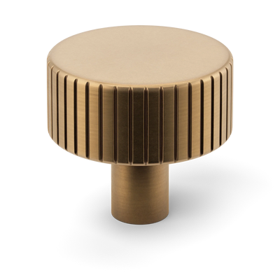 Armac Martin MIX Straight Knurled Cabinet Knob in 32mm / Fine English Antique