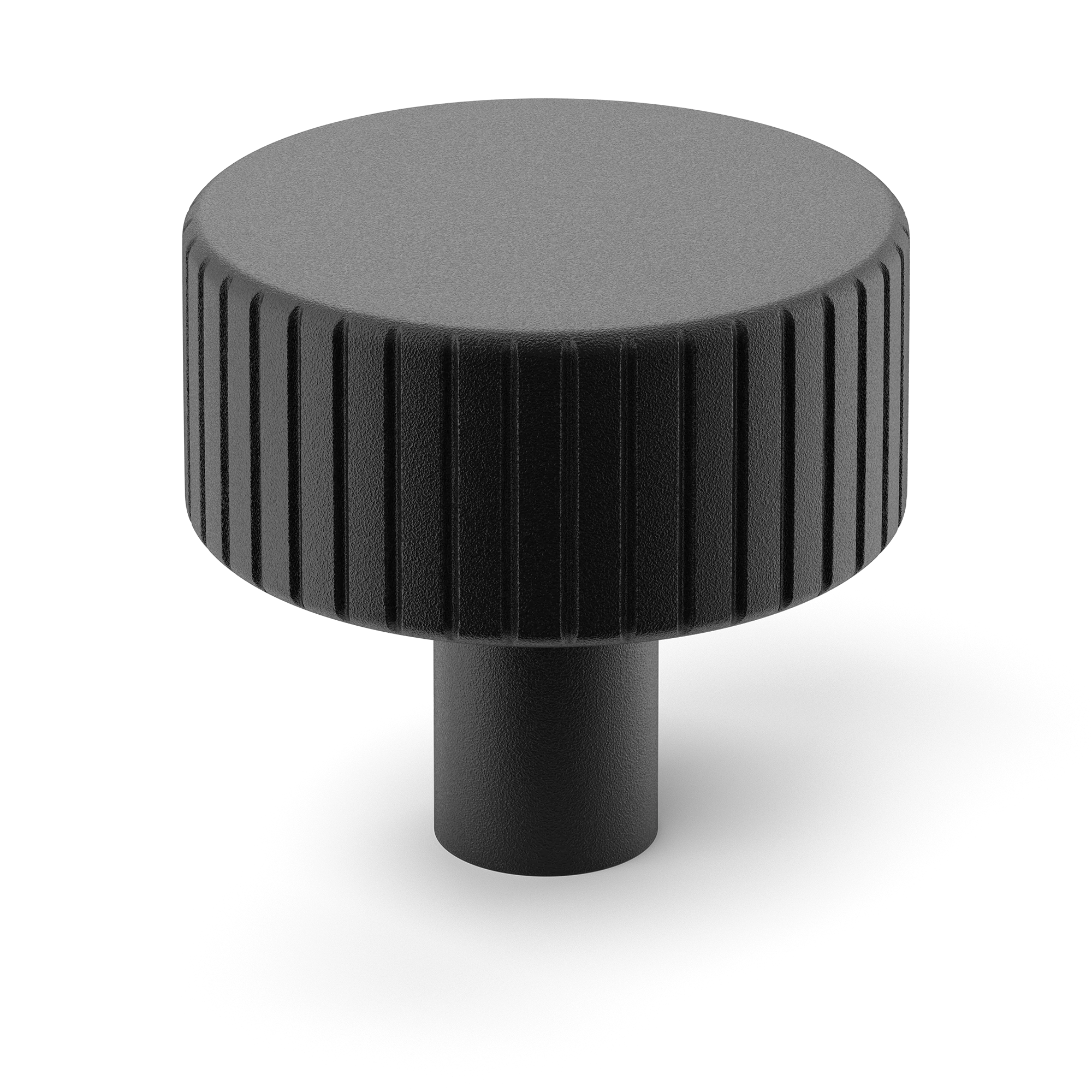 Armac Martin MIX Straight Knurled Cabinet Knob in 32mm / Matt Black Lacquered