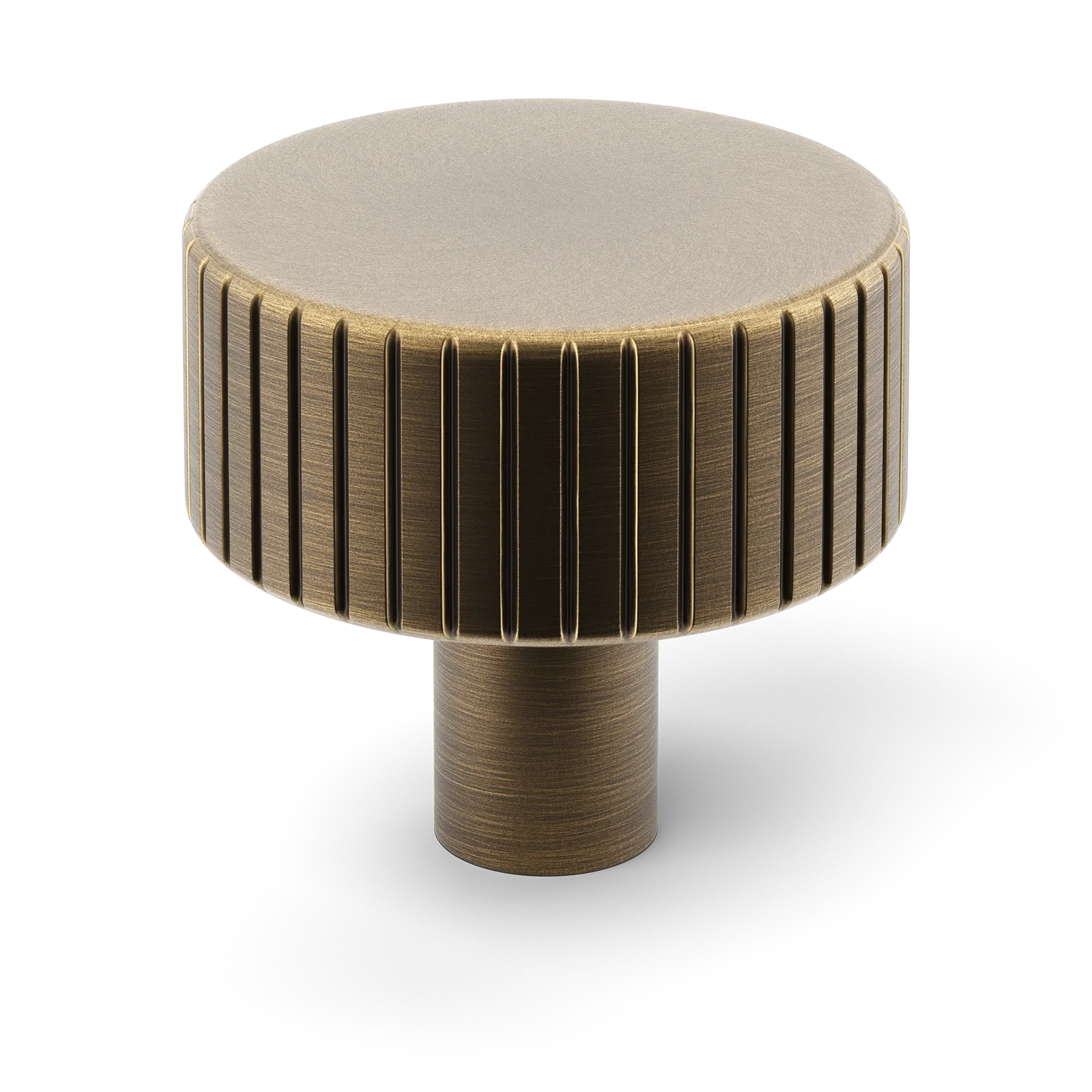 Armac Martin MIX Straight Knurled Cabinet Knob in 32mm / Satin Antique Satin Lacquered