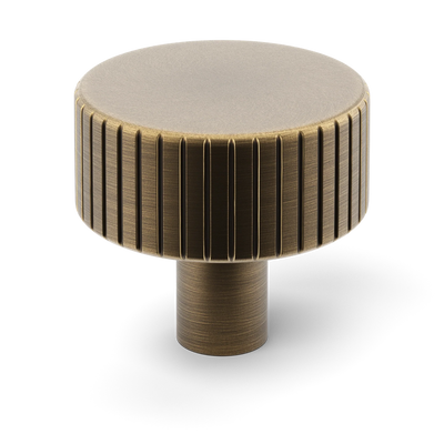 Armac Martin MIX Straight Knurled Cabinet Knob in 32mm / Satin Antique Satin Lacquered