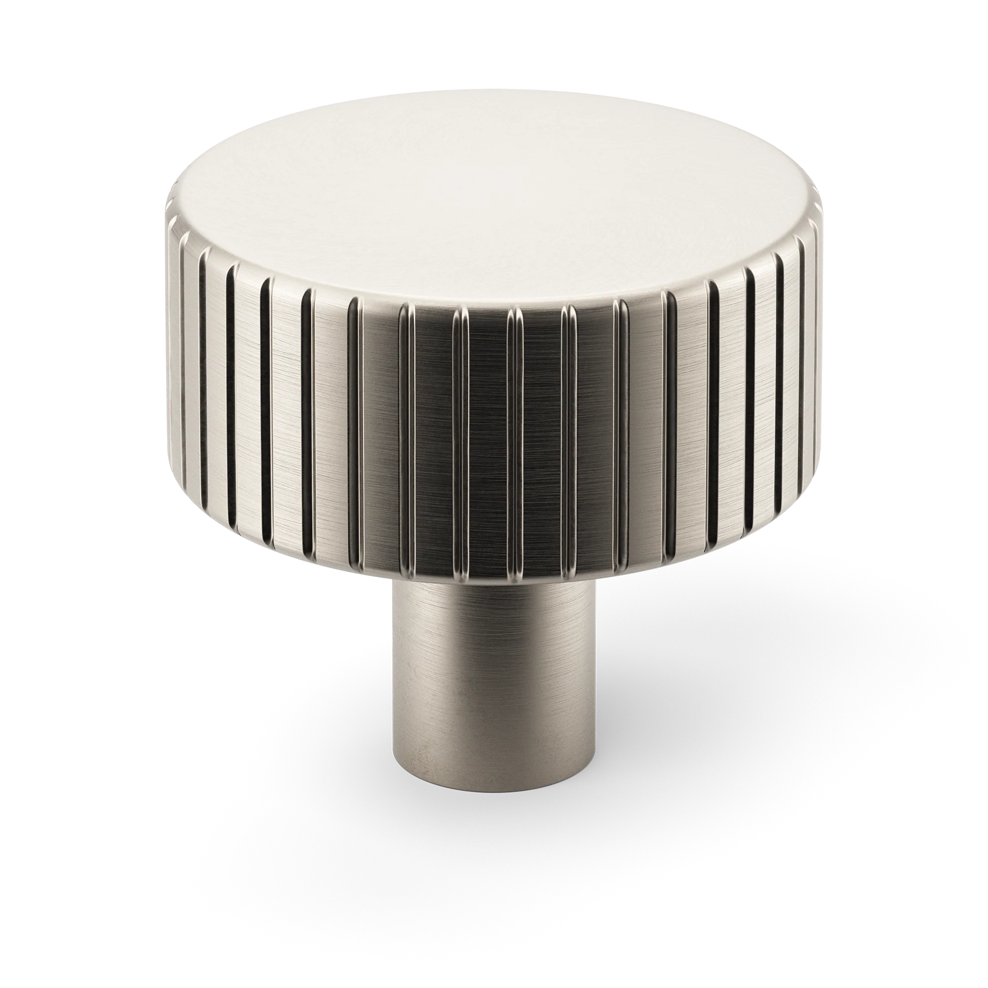 Armac Martin MIX Straight Knurled Cabinet Knob in 32mm / Satin Nickel Plate