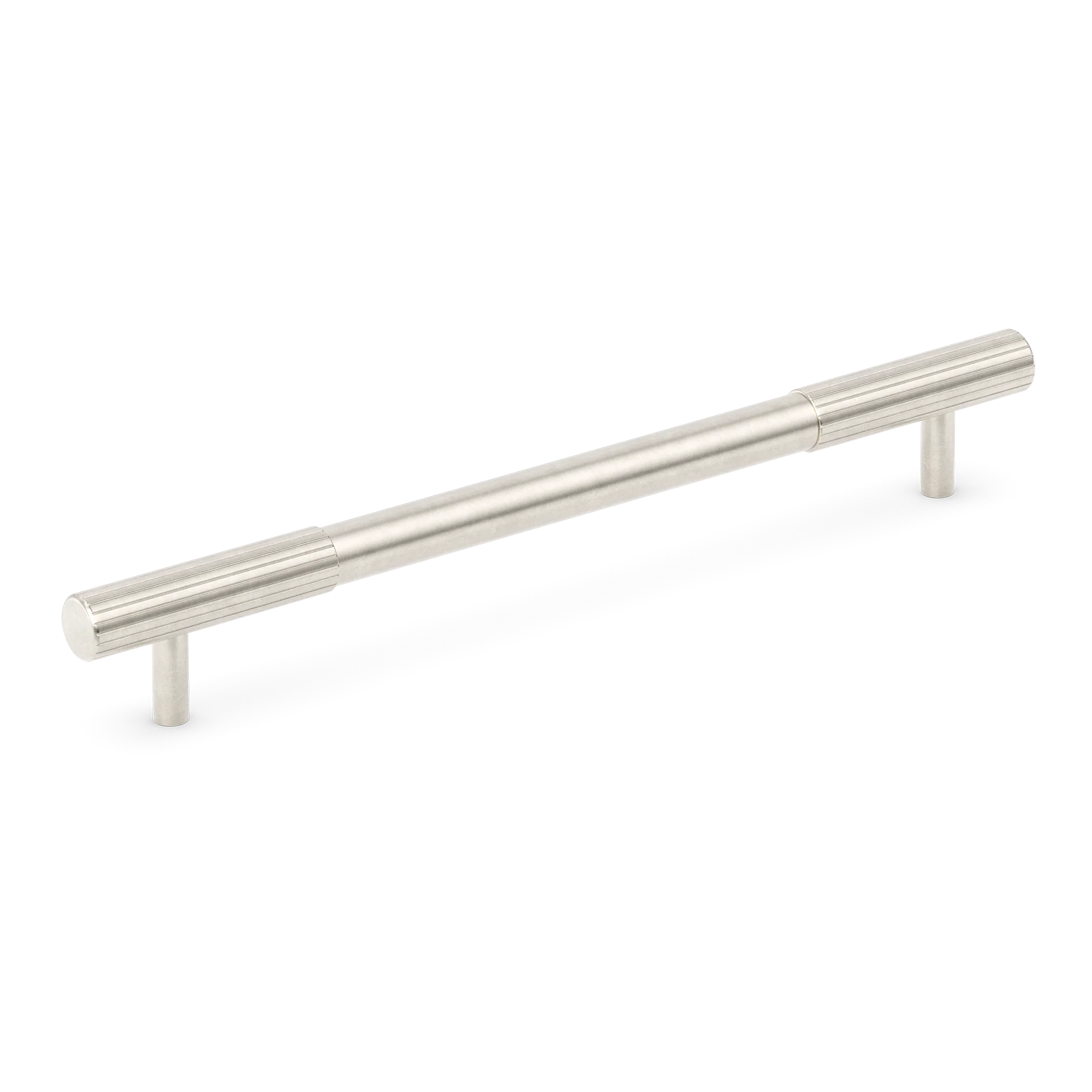Armac Martin MIX Straight Knurled Cabinet Handle in 128mm / Barrelled Nickel Plate
