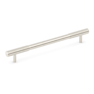 Armac Martin MIX Straight Knurled Cabinet Handle in 128mm / Barrelled Nickel Plate