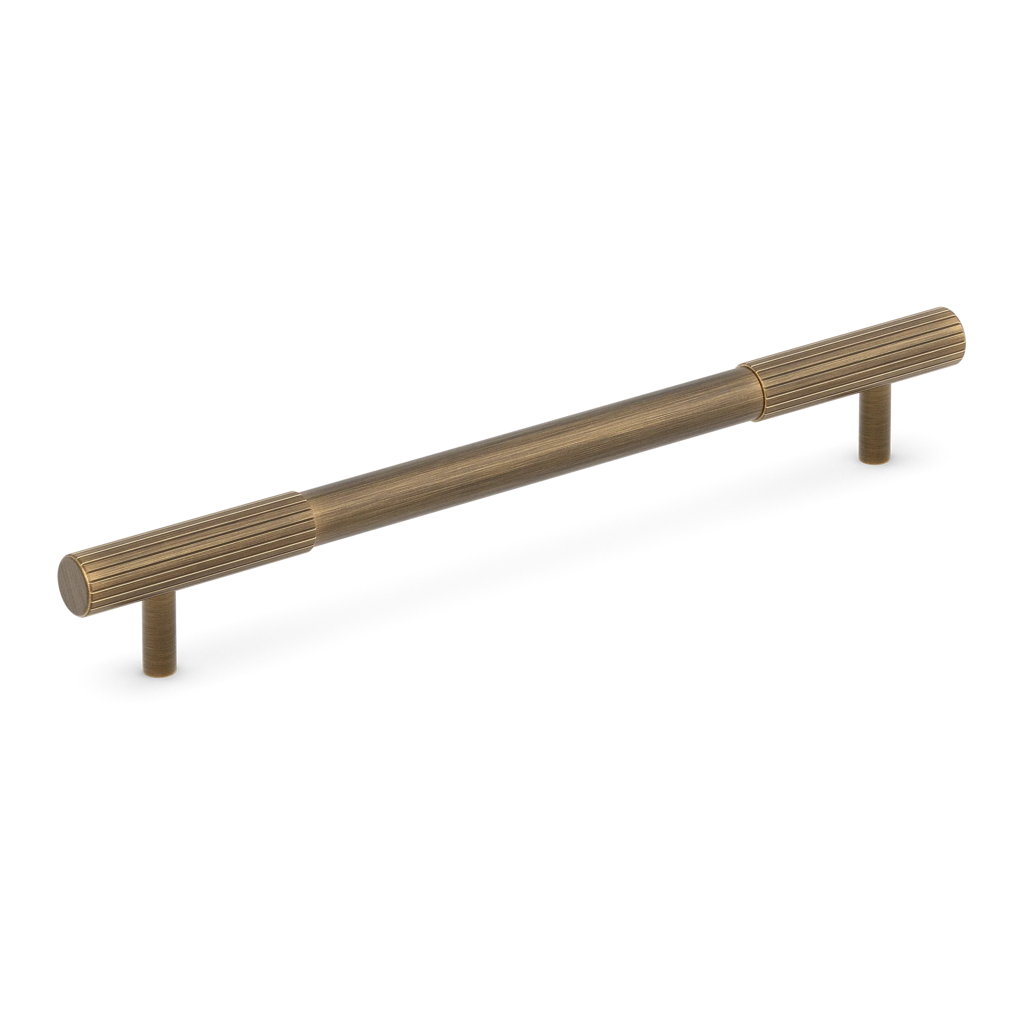 Armac Martin MIX Straight Knurled Cabinet Handle in 128mm / Satin Antique Satin Lacquered