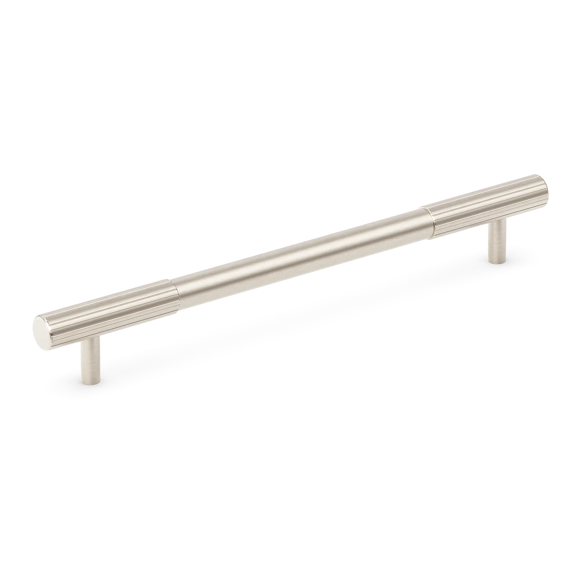 Armac Martin MIX Straight Knurled Cabinet Handle in 128mm / Satin Nickel Plate