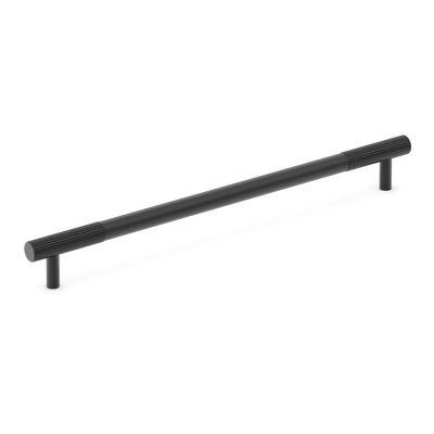 Armac Martin MIX Straight Knurled Cabinet & Appliance Pulls in 384mm / Matt Black Lacquered