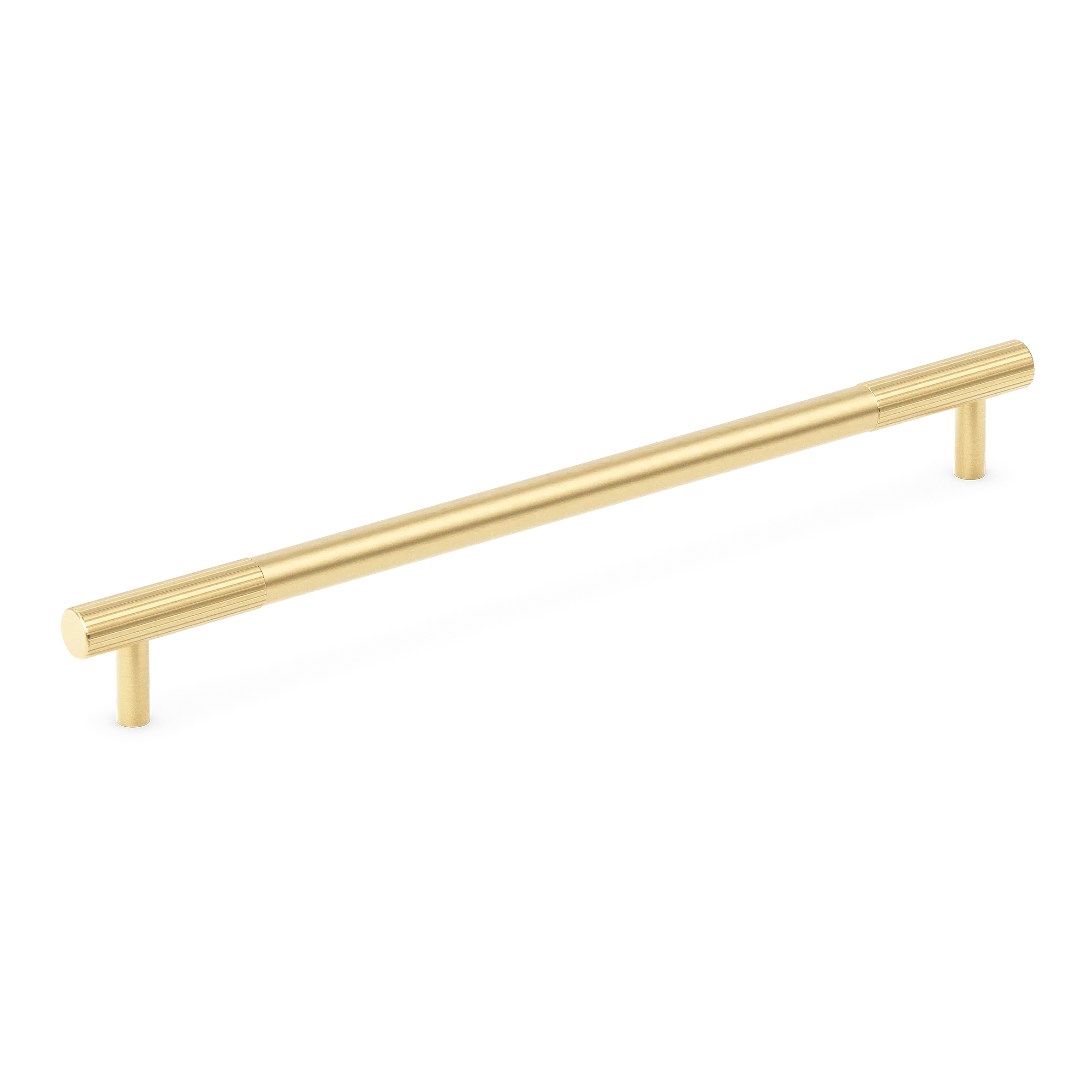 Armac Martin MIX Straight Knurled Cabinet & Appliance Pulls in 384mm / Satin Brass Unlacquered