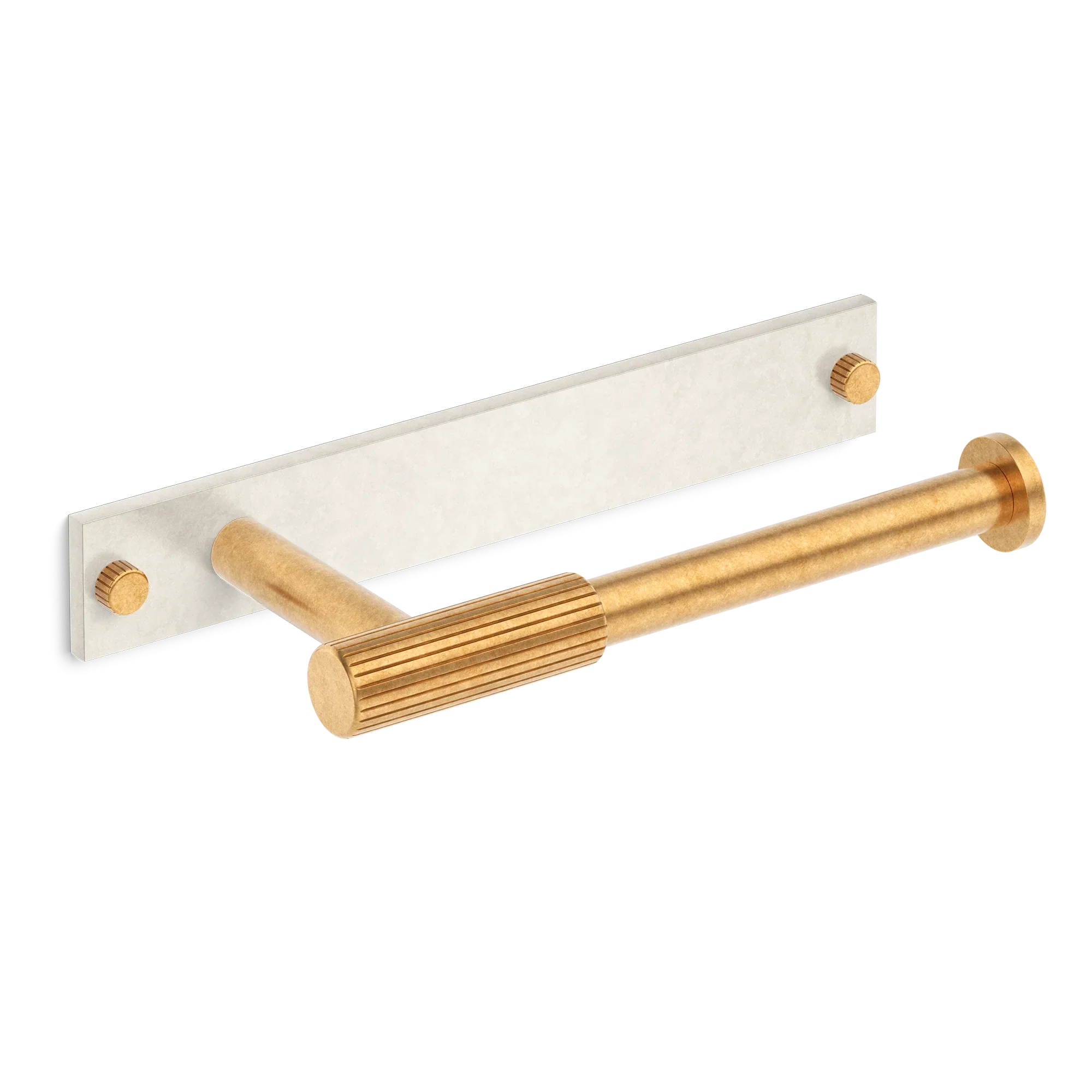 Armac Martin MIX Straight Knurled Toilet Roll Holder & Backplate - Mixed Finish in 232mm