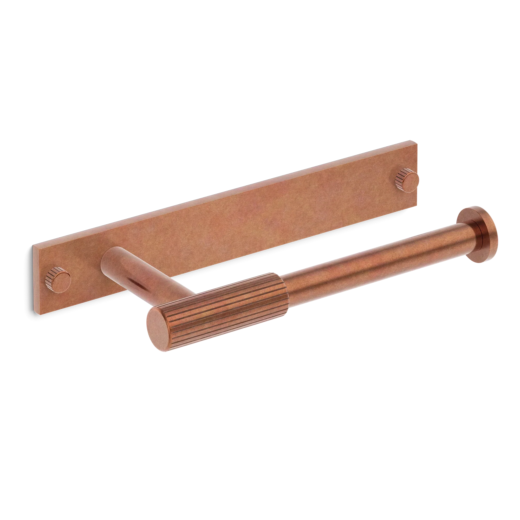 Armac Martin MIX Straight Knurled Toilet Roll Holder & Backplate in 232mm / Aged Copper