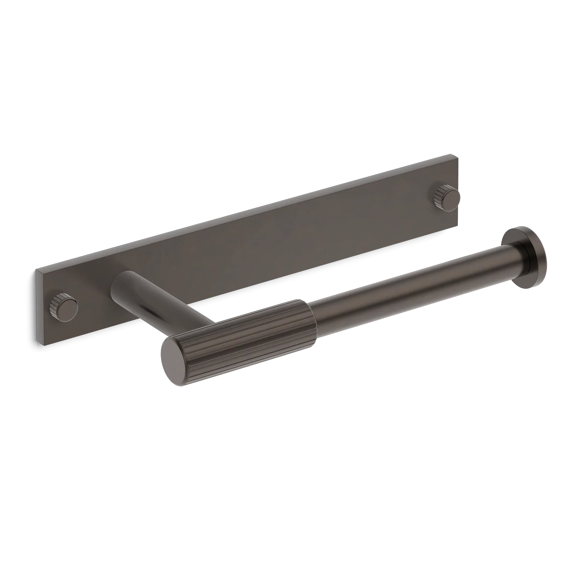 Armac Martin MIX Straight Knurled Toilet Roll Holder & Backplate in 232mm / Dark Bronze