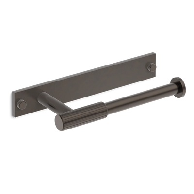 Armac Martin MIX Straight Knurled Toilet Roll Holder & Backplate in 232mm / Dark Bronze