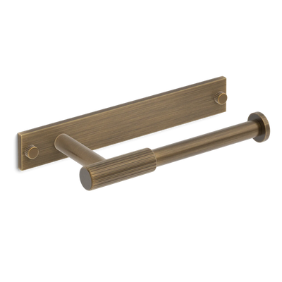 Armac Martin MIX Straight Knurled Toilet Roll Holder & Backplate in 232mm / Satin Antique Satin Lacquered