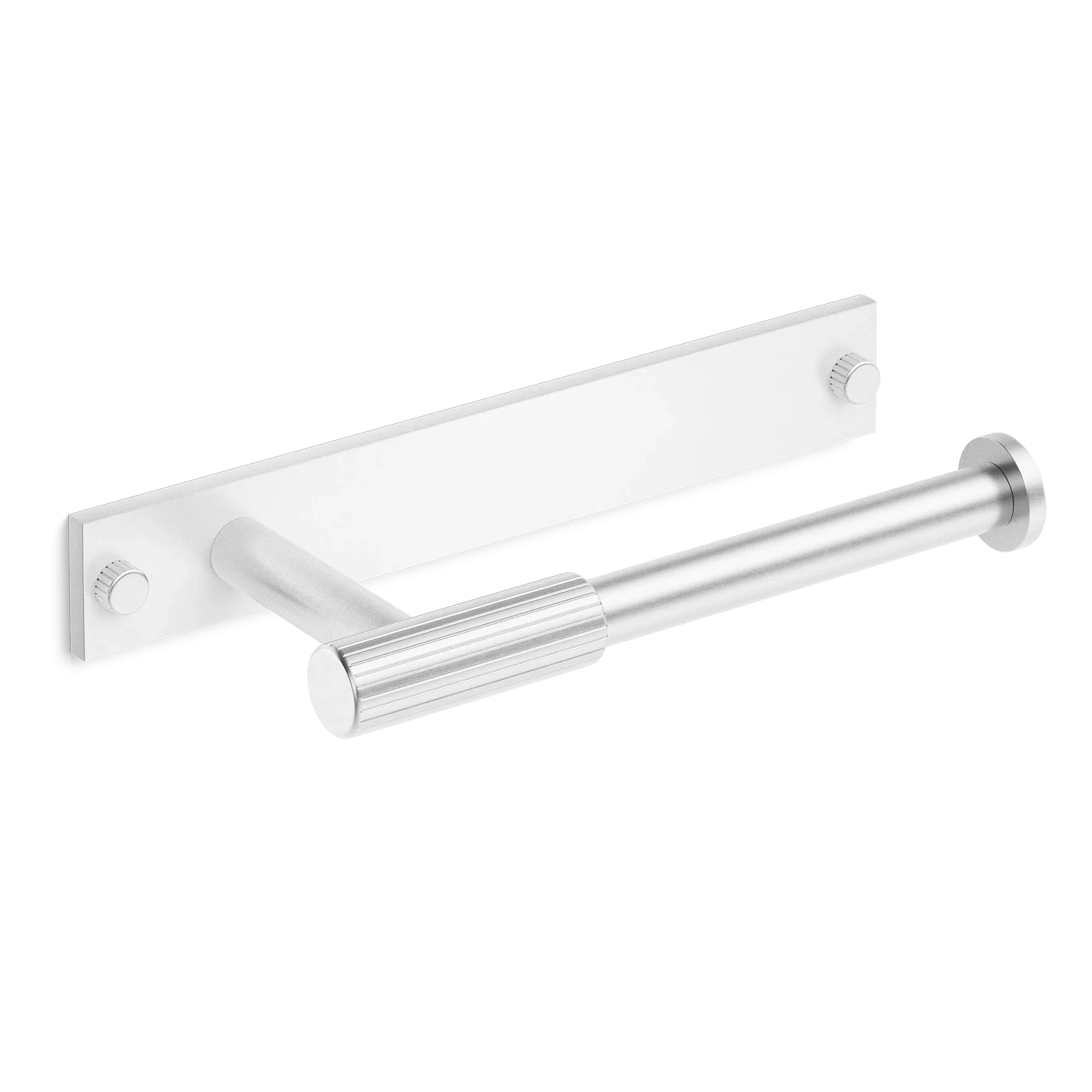 Armac Martin MIX Straight Knurled Toilet Roll Holder & Backplate in 232mm / Satin Chrome Plate