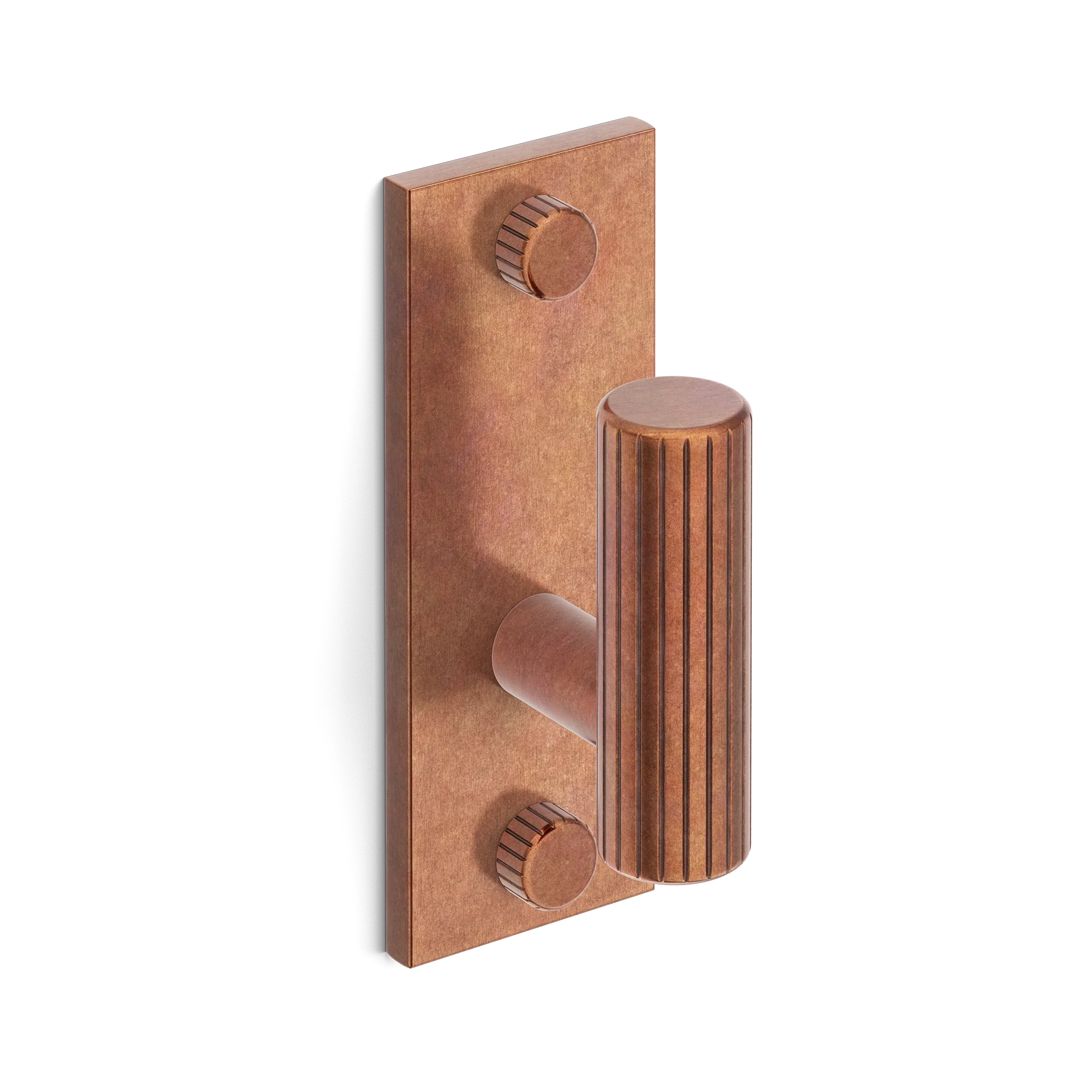 Armac Martin MIX Straight Knurled Single Vertical Wall Hook in 84mm / Aged Copper