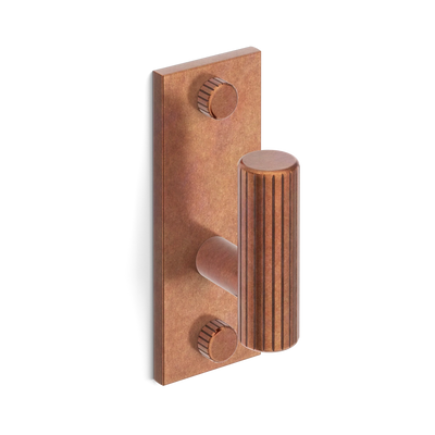 Armac Martin MIX Straight Knurled Single Vertical Wall Hook in 84mm / Aged Copper