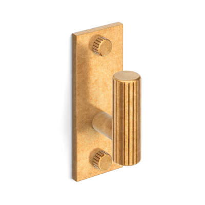 Armac Martin MIX Straight Knurled Single Vertical Wall Hook in 84mm / Burnished Brass