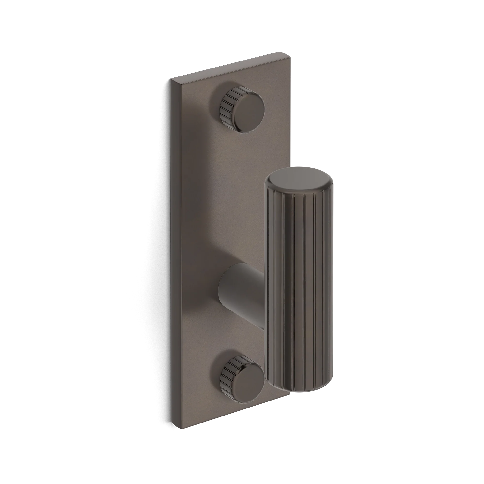 Armac Martin MIX Straight Knurled Single Vertical Wall Hook in 84mm / Dark Bronze