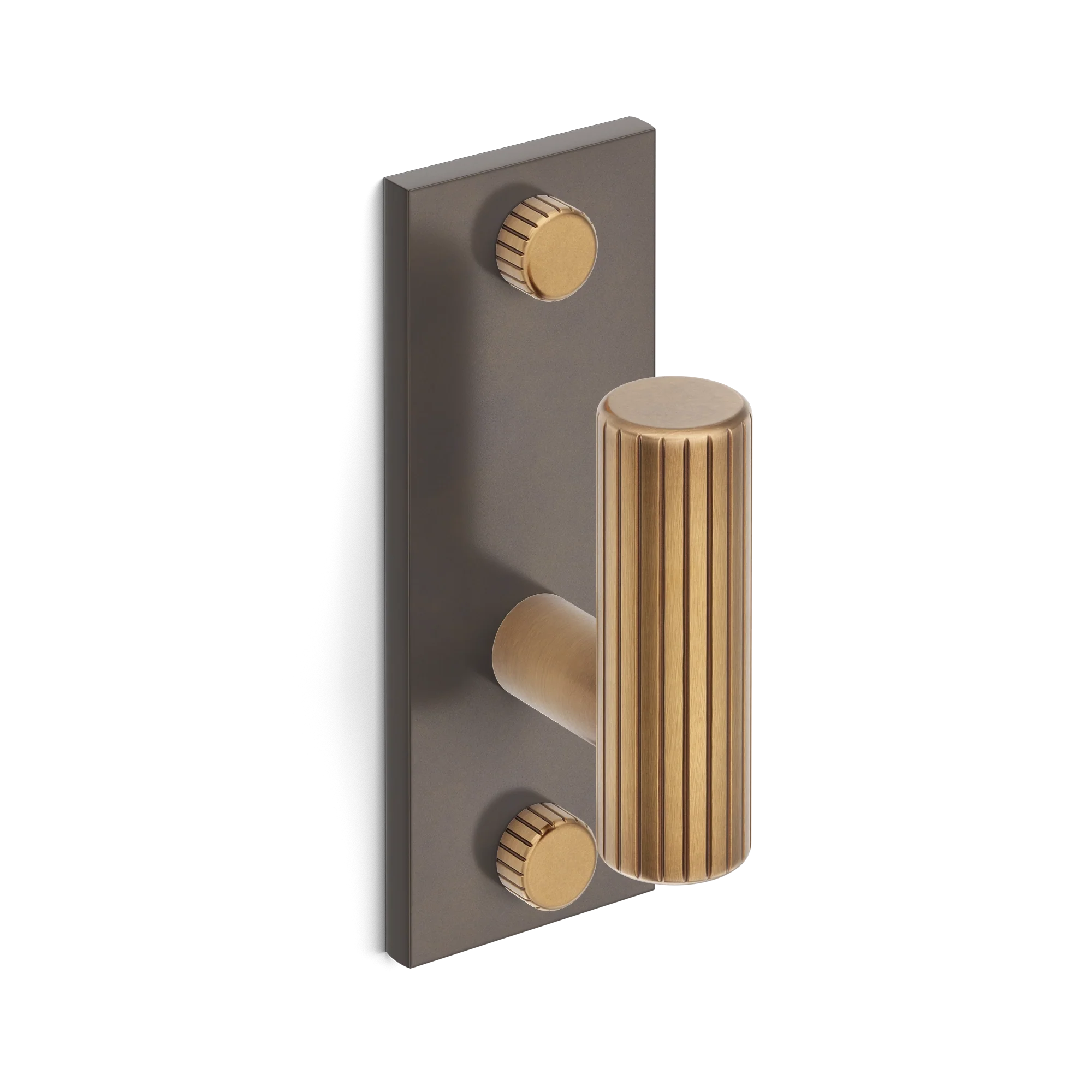 Armac Martin MIX Straight Knurled Single Vertical Wall Hook - Mixed Finish in 84mm