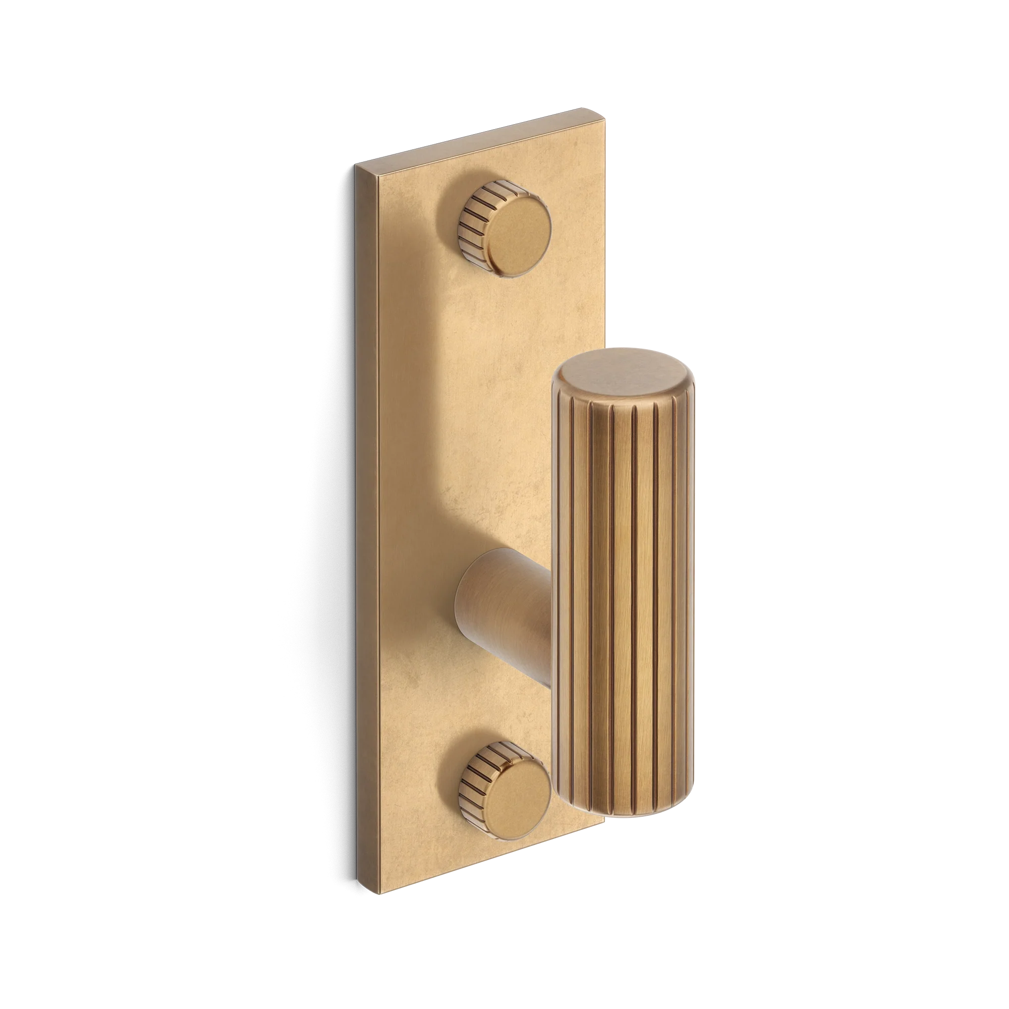 Armac Martin MIX Straight Knurled Single Vertical Wall Hook in 84mm / Fine English Antique