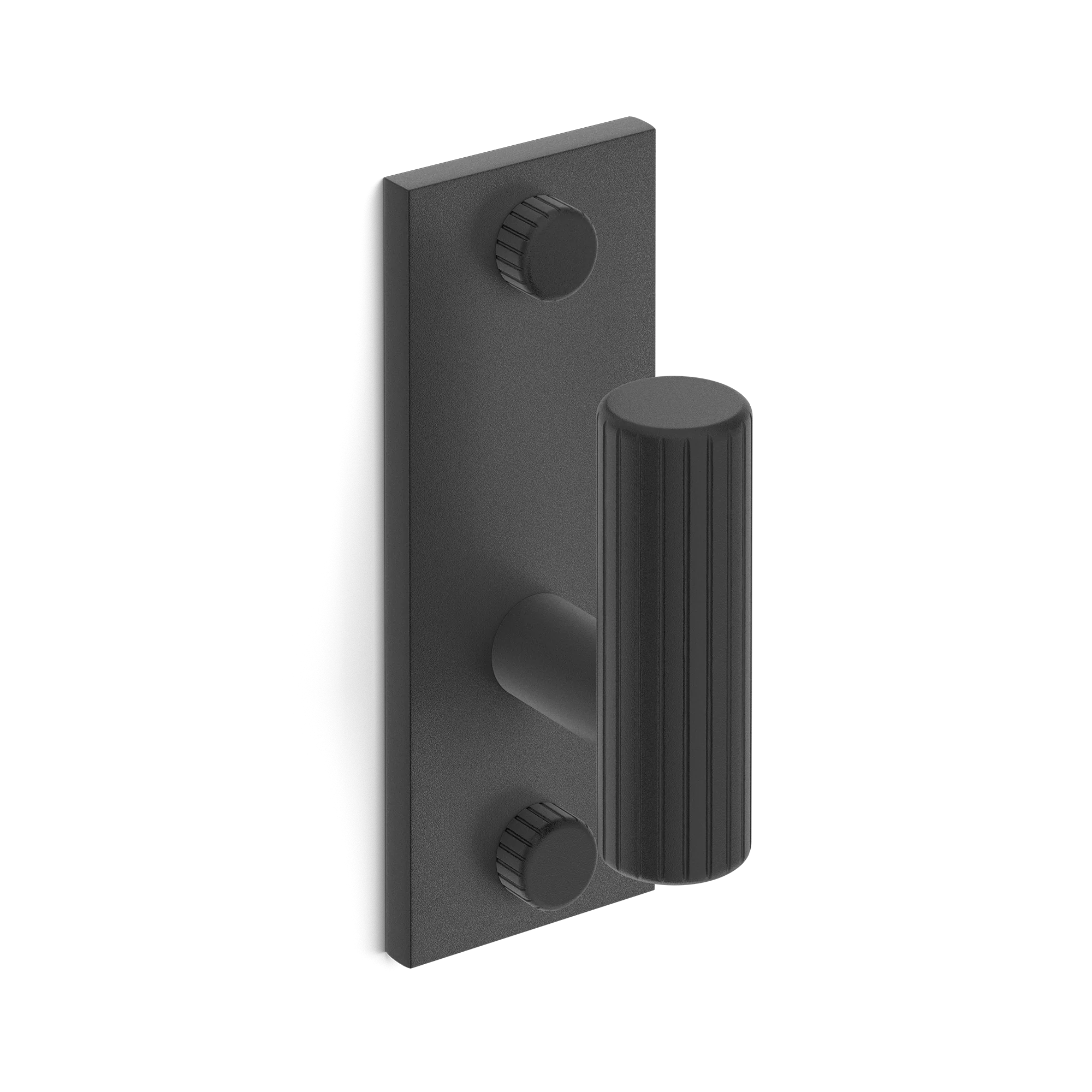 Armac Martin MIX Straight Knurled Single Vertical Wall Hook in 84mm / Matt Black Lacquered