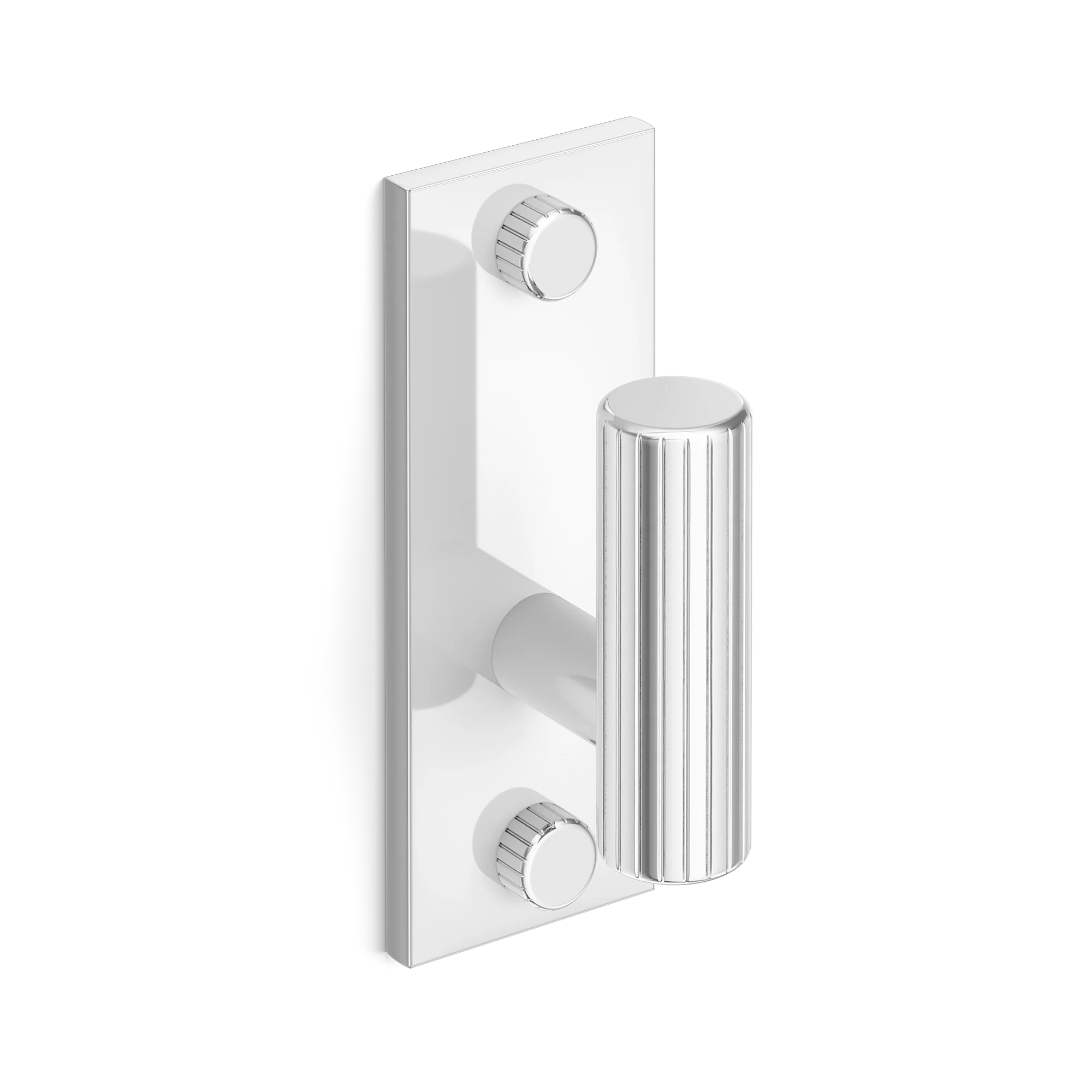 Armac Martin MIX Straight Knurled Single Vertical Wall Hook in 84mm / Polished Chrome Plate