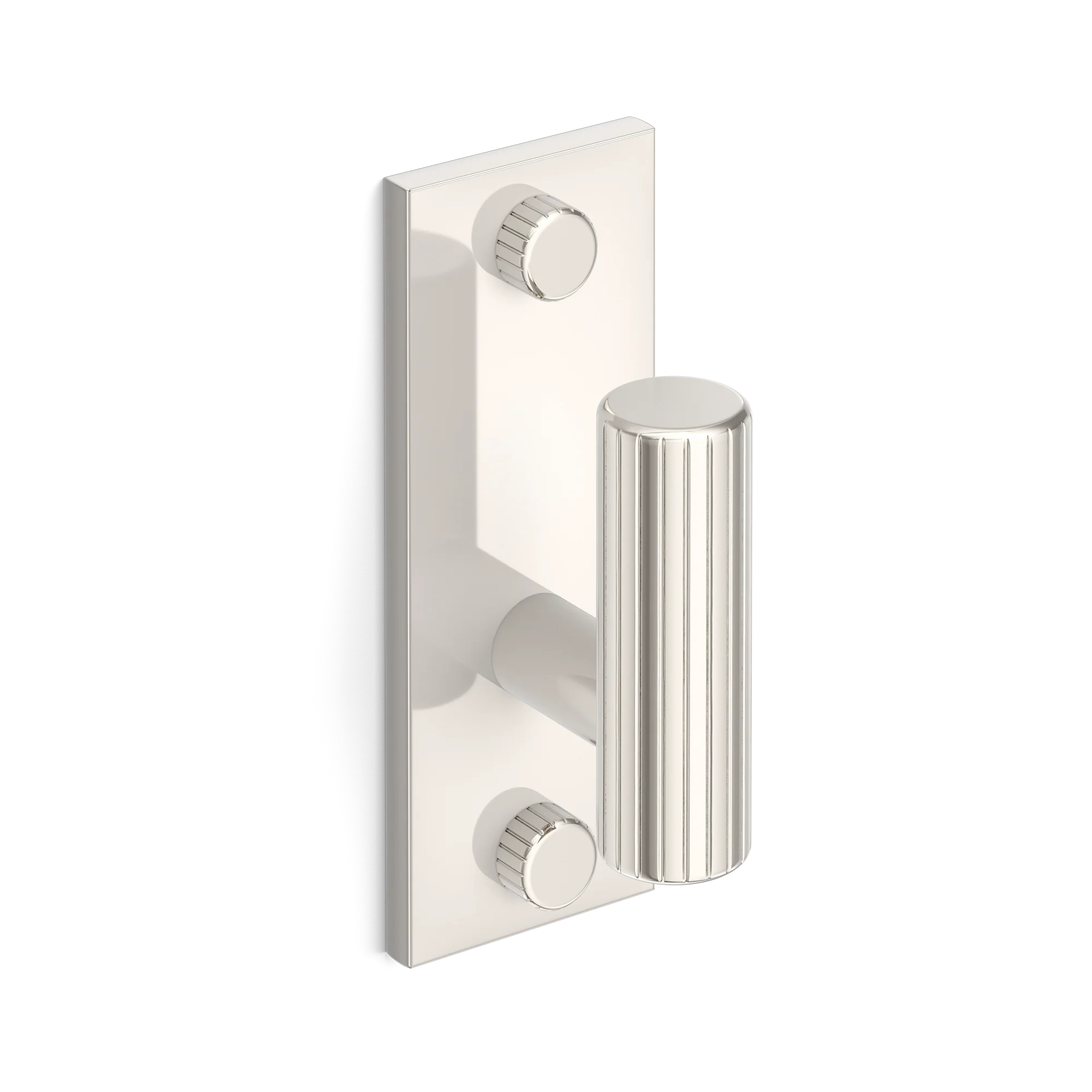 Armac Martin MIX Straight Knurled Single Vertical Wall Hook in 84mm / Polished Nickel Plate