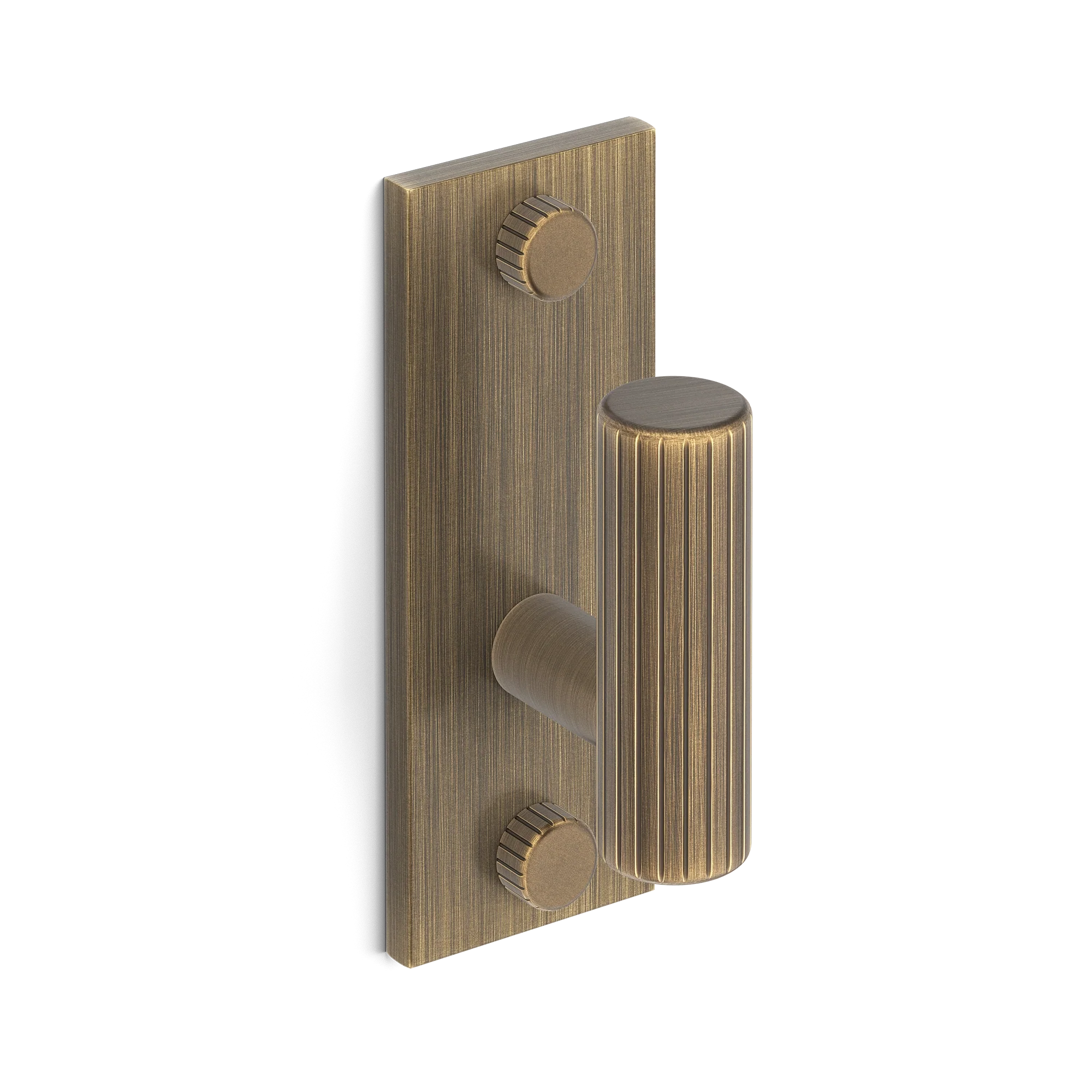 Armac Martin MIX Straight Knurled Single Vertical Wall Hook in 84mm / Satin Antique Satin Lacquered