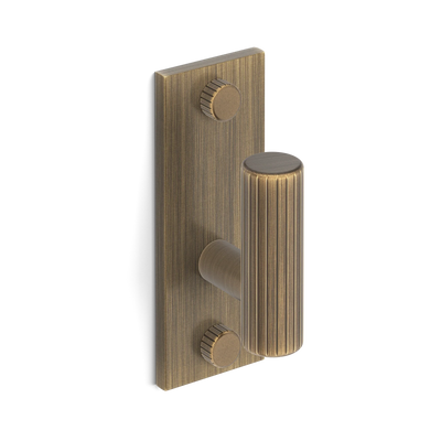 Armac Martin MIX Straight Knurled Single Vertical Wall Hook in 84mm / Satin Antique Satin Lacquered